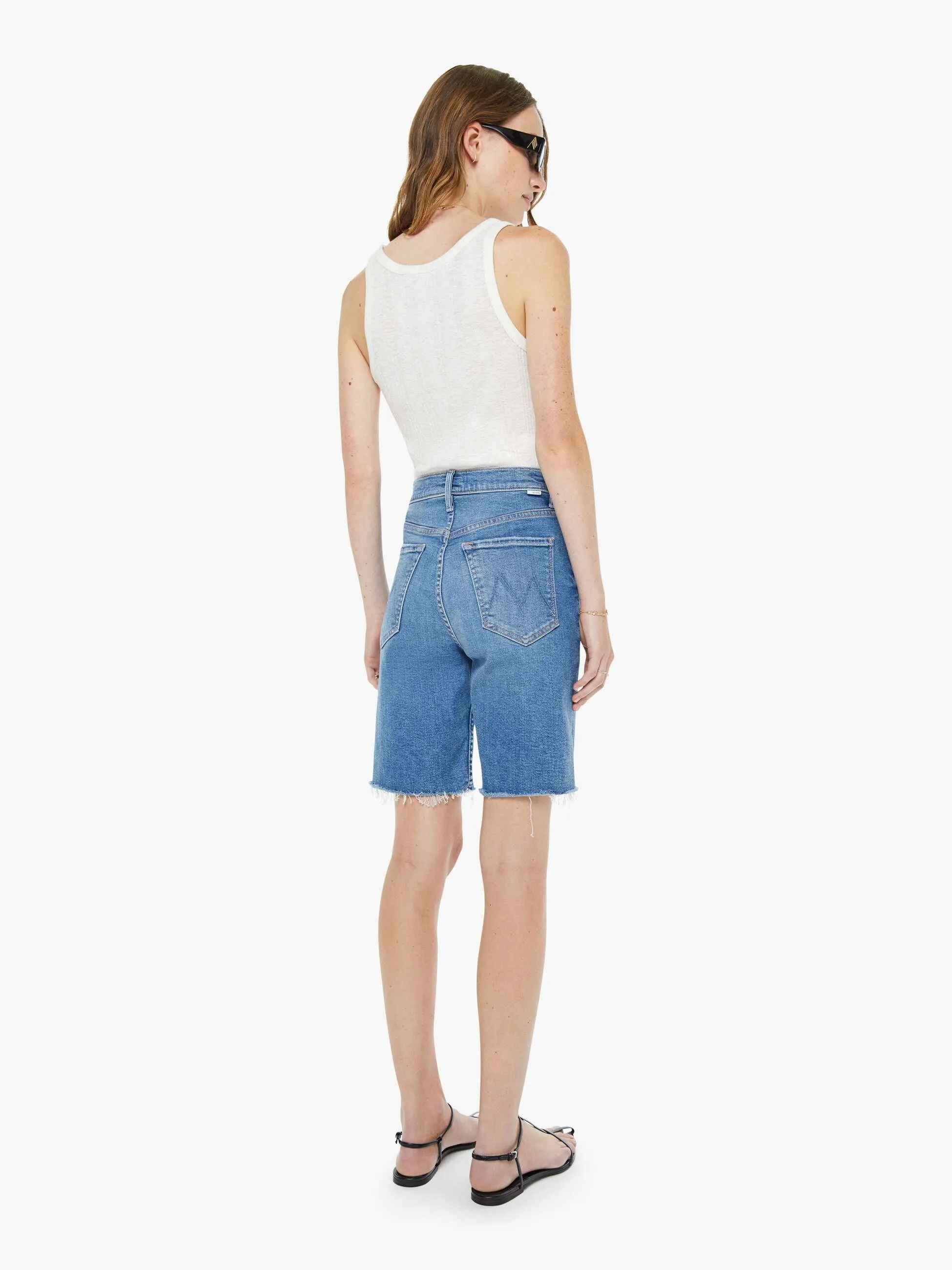 High Waisted Rider Bermuda Short Fray - Float My Boat sold by MOTHER product image thumbnail 4