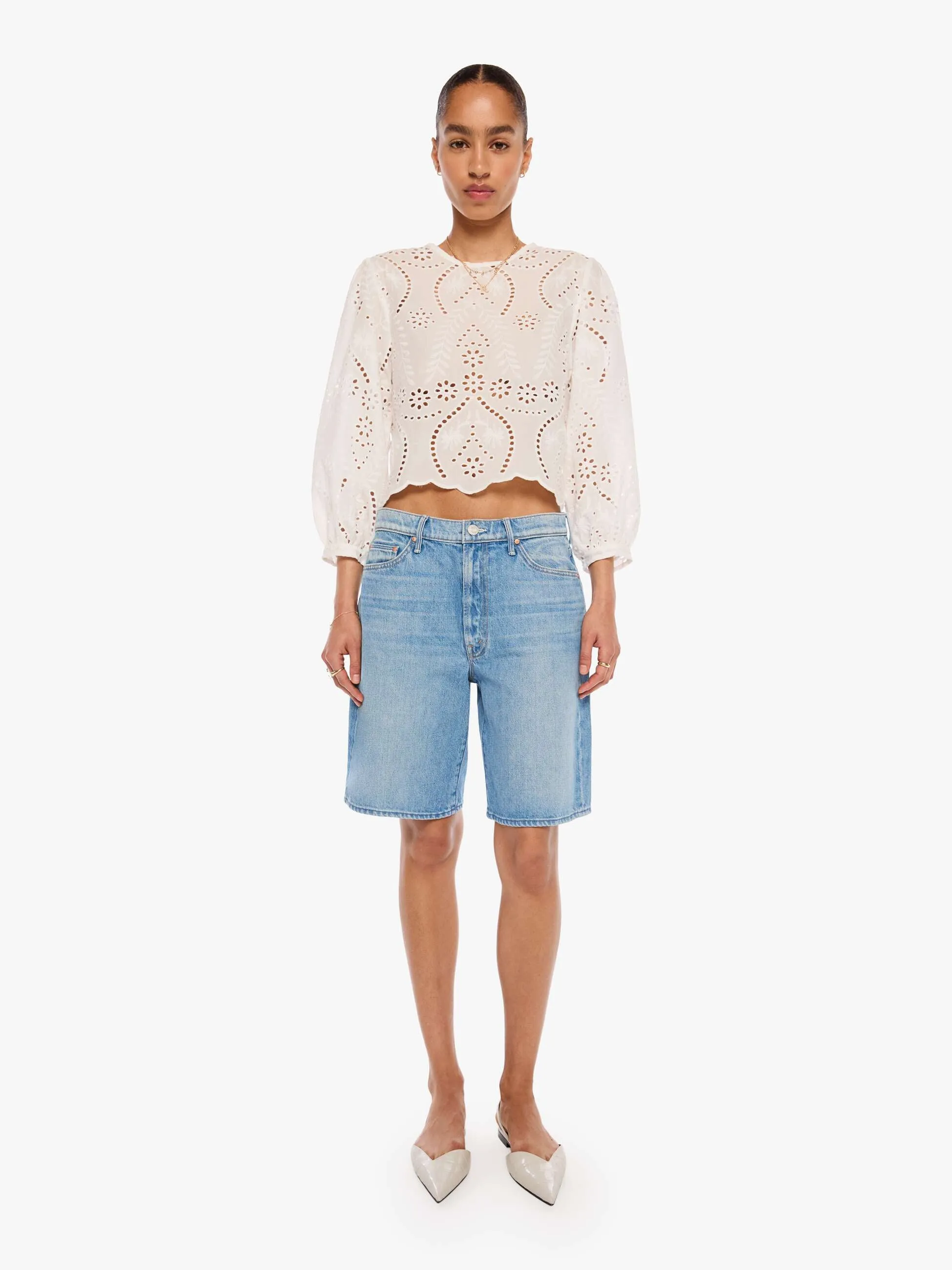 Natalie Martin Lisa Top - Athena Embroidery Salt sold by MOTHER product image thumbnail 5