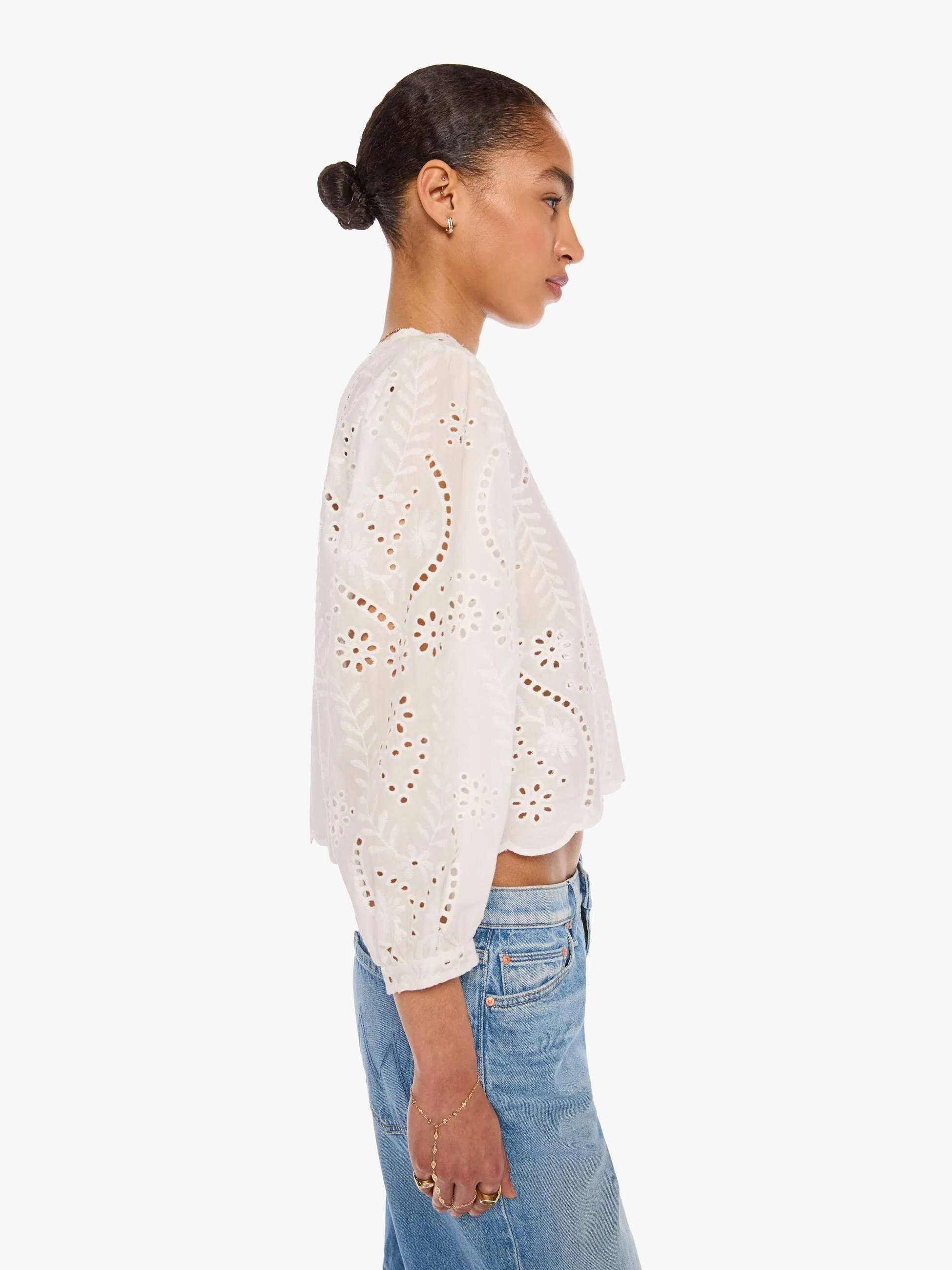 Natalie Martin Lisa Top - Athena Embroidery Salt sold by MOTHER product image thumbnail 3