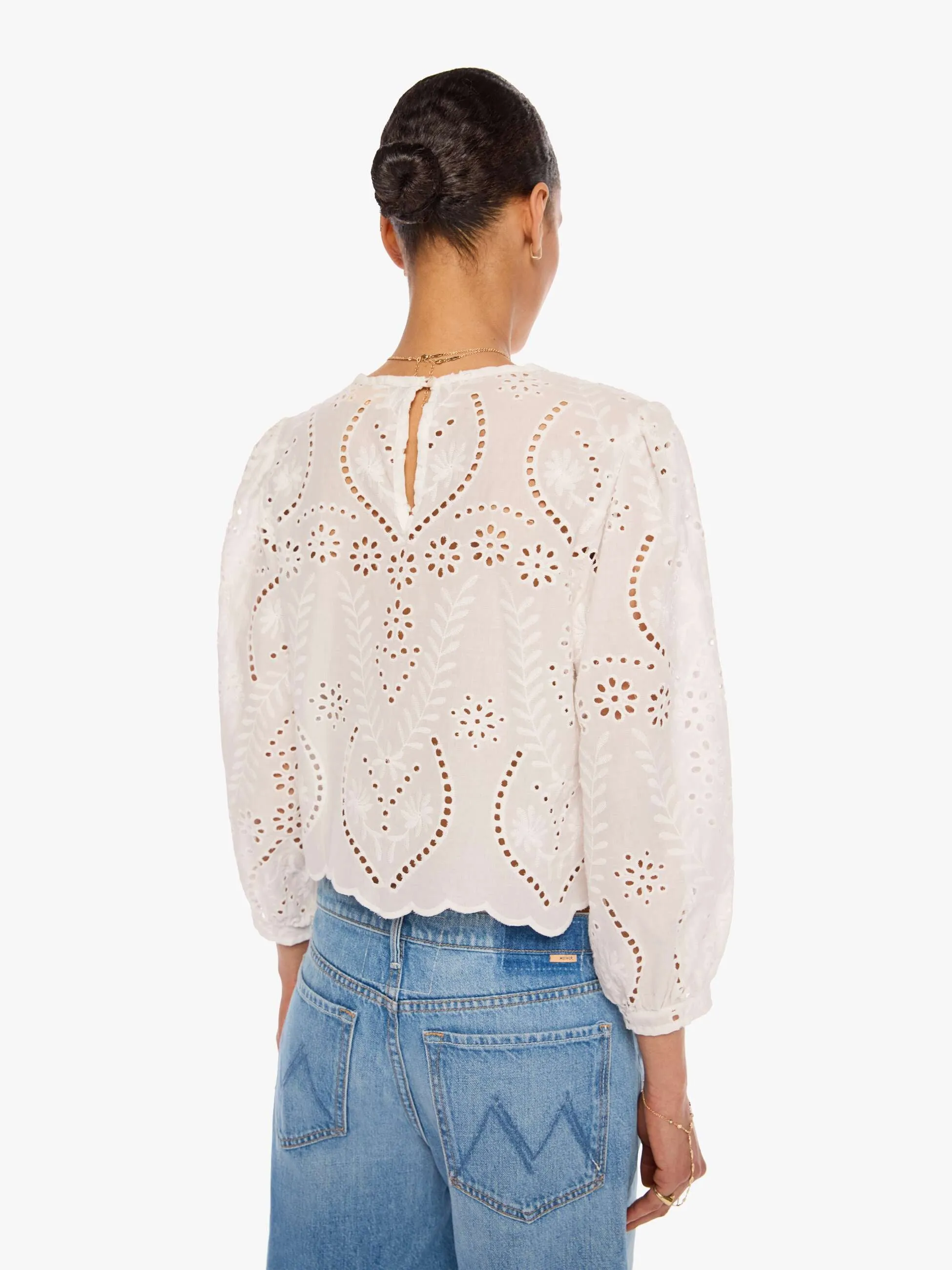 Natalie Martin Lisa Top - Athena Embroidery Salt sold by MOTHER product image thumbnail 4