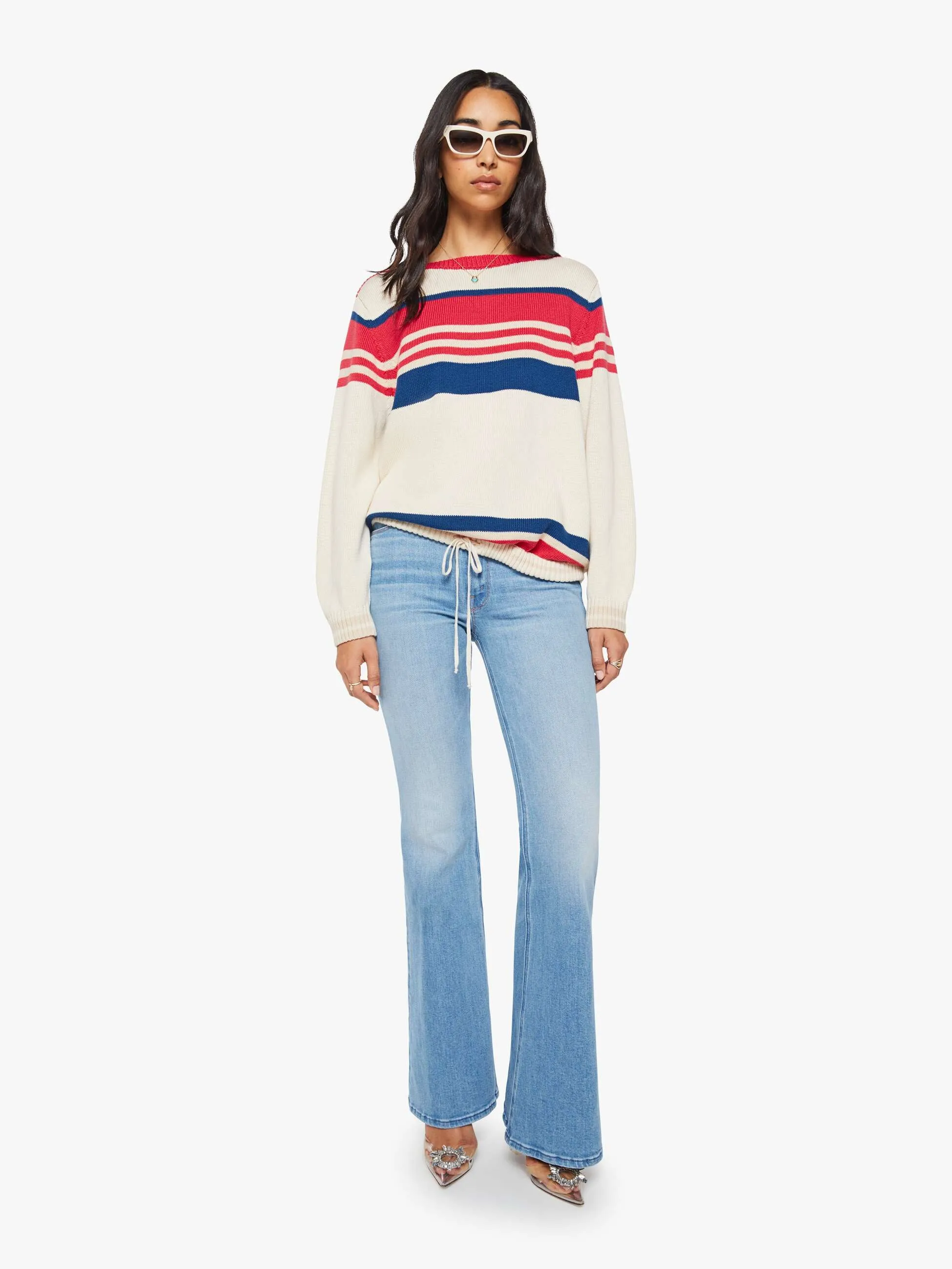 The L/S Skipper - Ivory Red Multi Stripe sold by MOTHER product image thumbnail 5