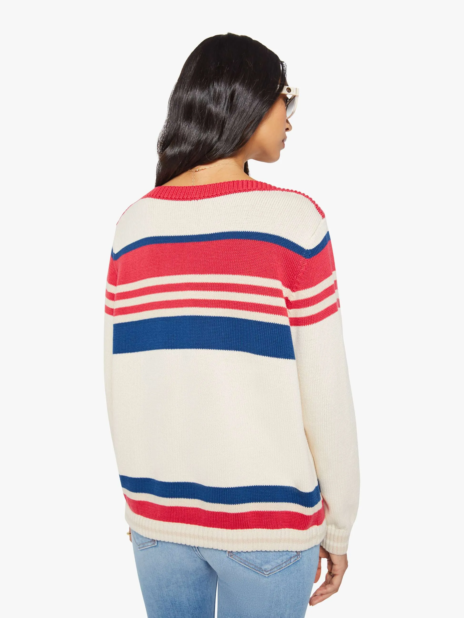 The L/S Skipper - Ivory Red Multi Stripe sold by MOTHER product image thumbnail 4