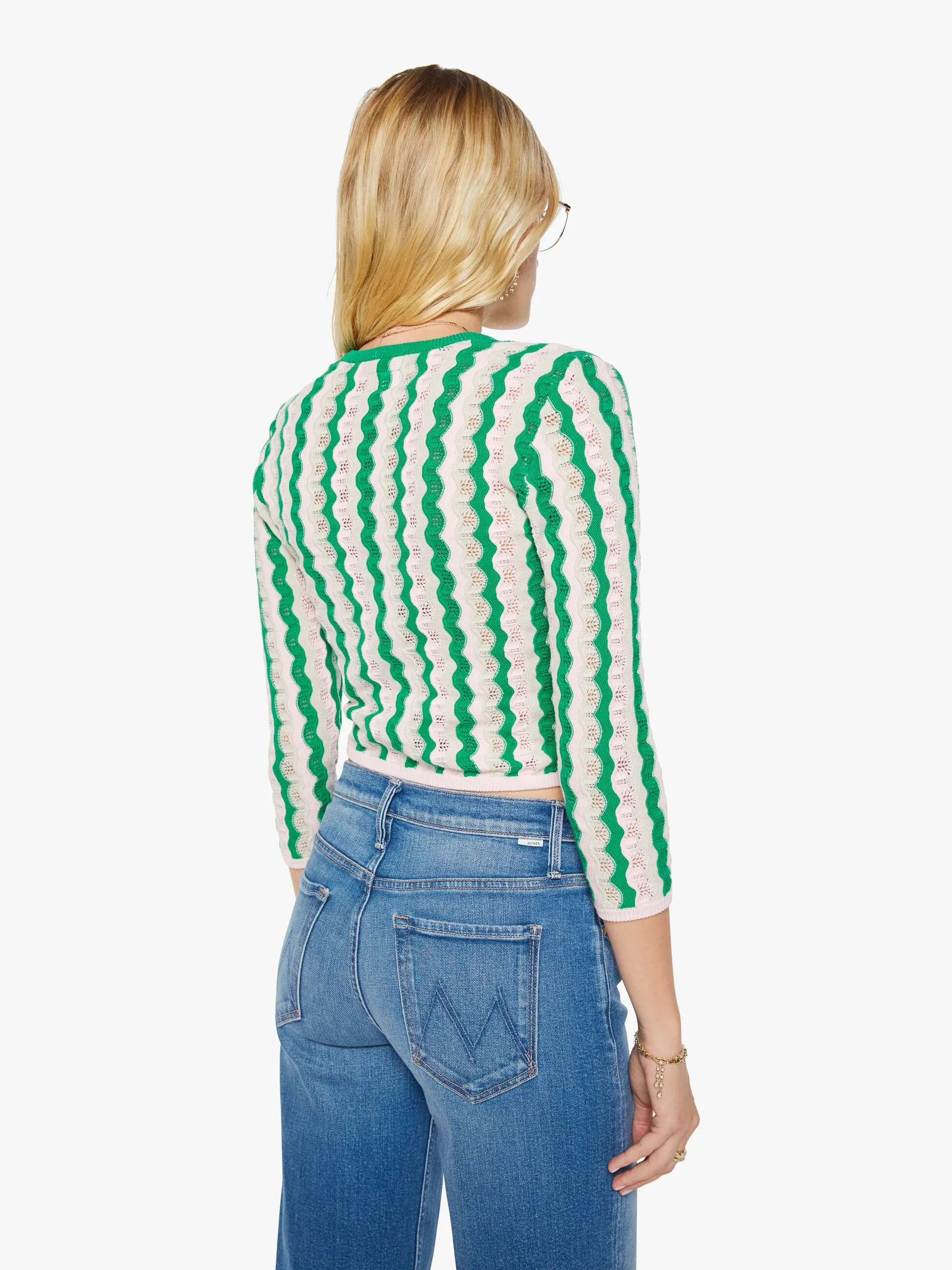 The Crew Neck Cardigan - Pointelle sold by MOTHER product image thumbnail 4