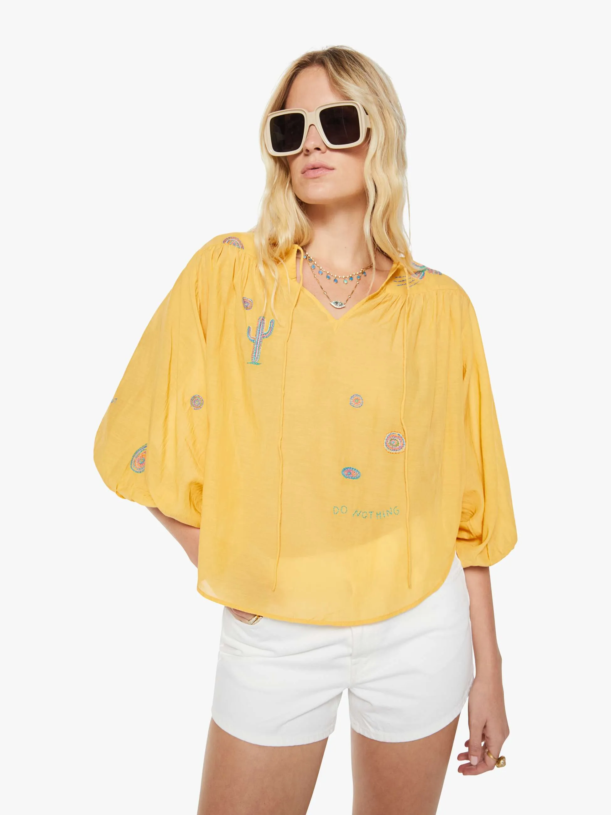 The Breeze Yoke Top - Golden Apricot sold by MOTHER