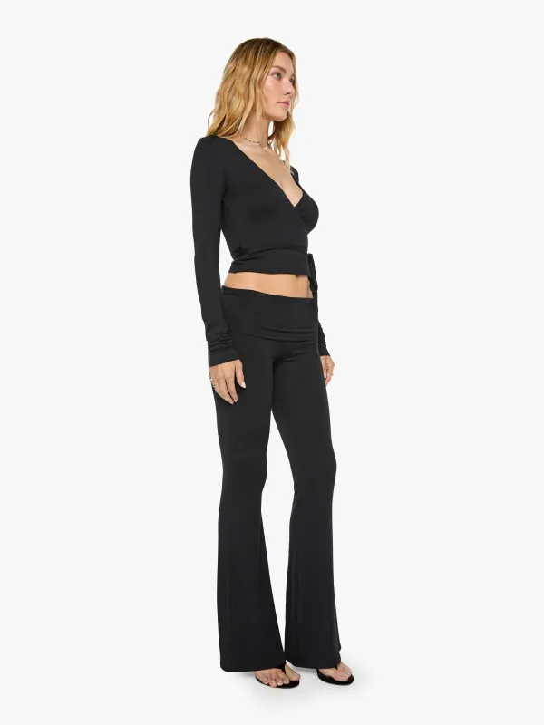 Eterne Foldover Flare Pant - Black made by Eterne