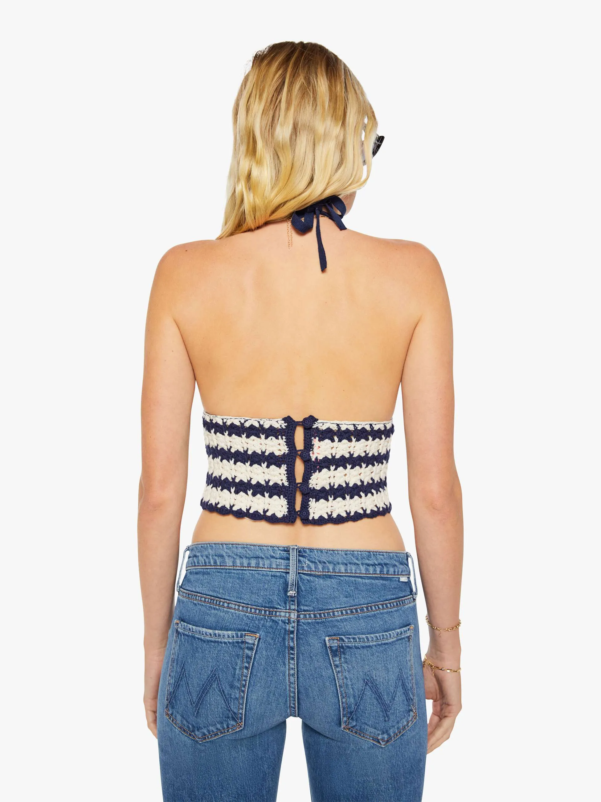 The Sunburn - Navy And Ivory Stripe sold by MOTHER product image thumbnail 4