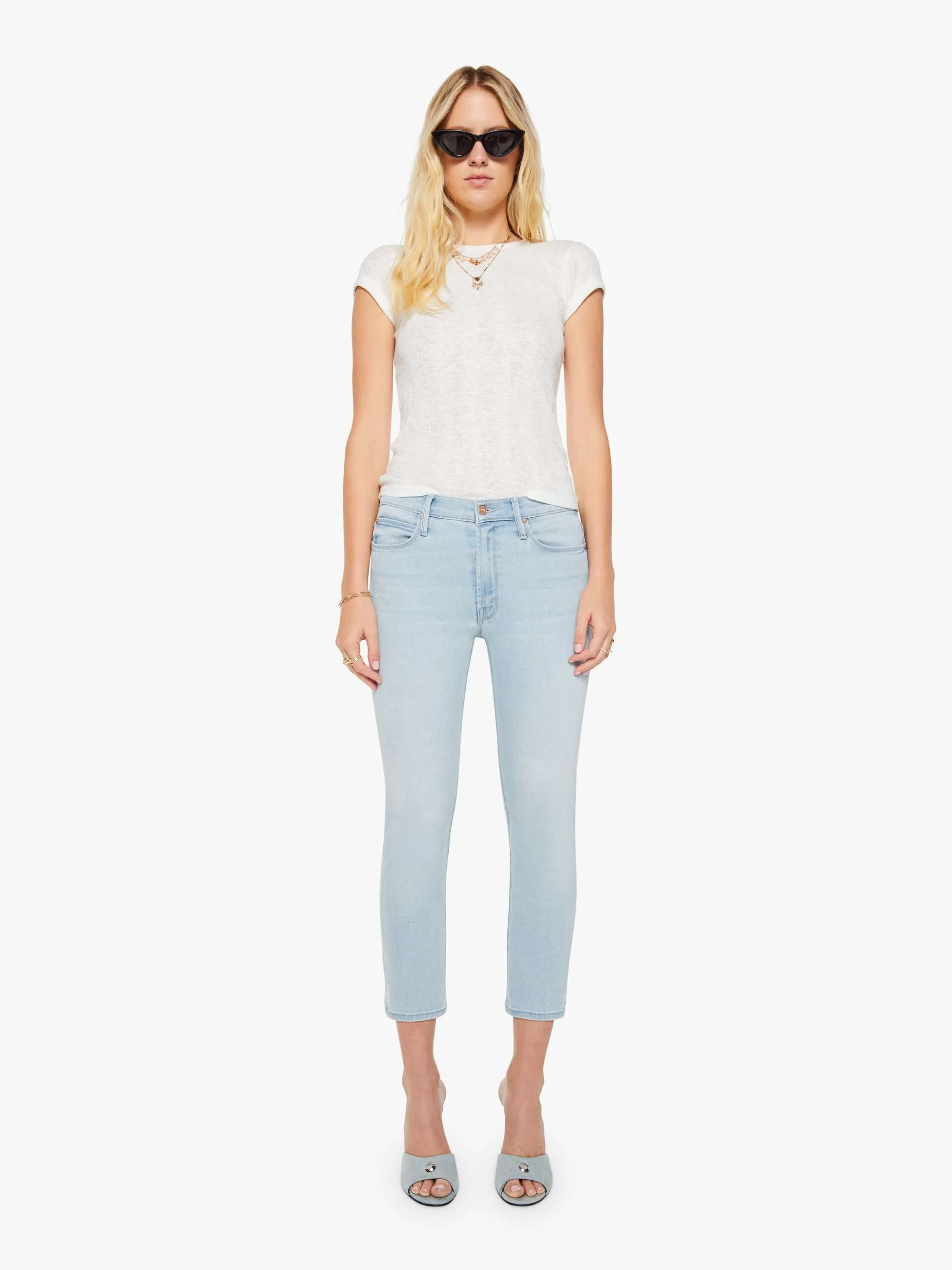 The Mid Rise Dazzler Crop - Pretty Please sold by MOTHER product image thumbnail 2
