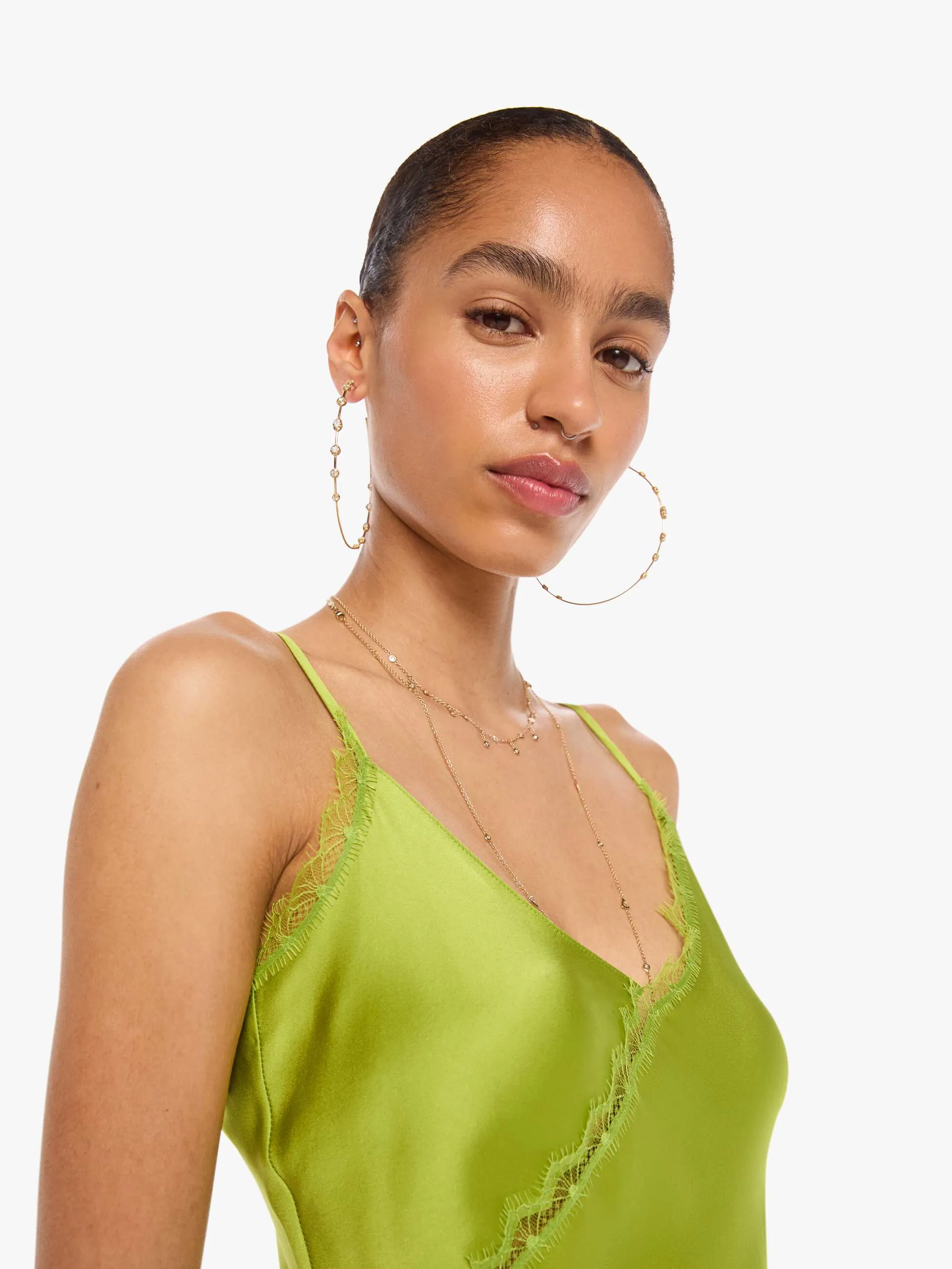SABLYN Cece Lace Inset Cami Dress - Chartruese sold by MOTHER product image thumbnail 5