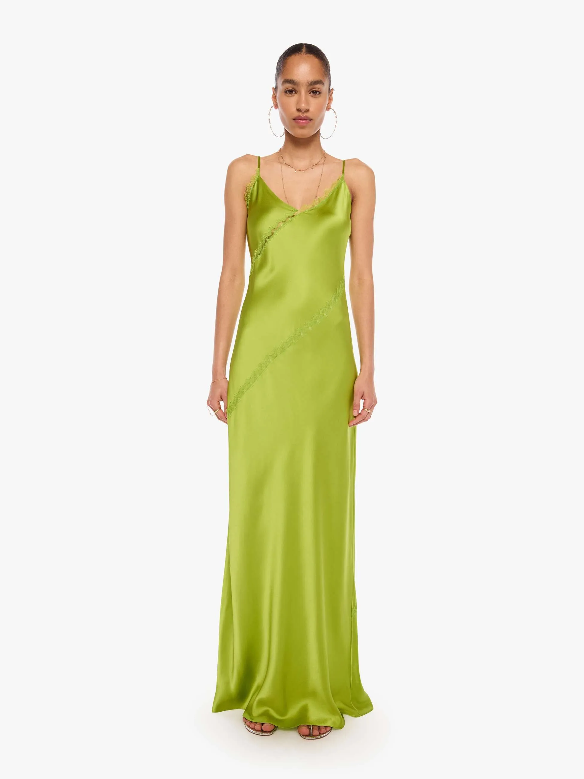 SABLYN Cece Lace Inset Cami Dress - Chartruese sold by MOTHER product image thumbnail 2