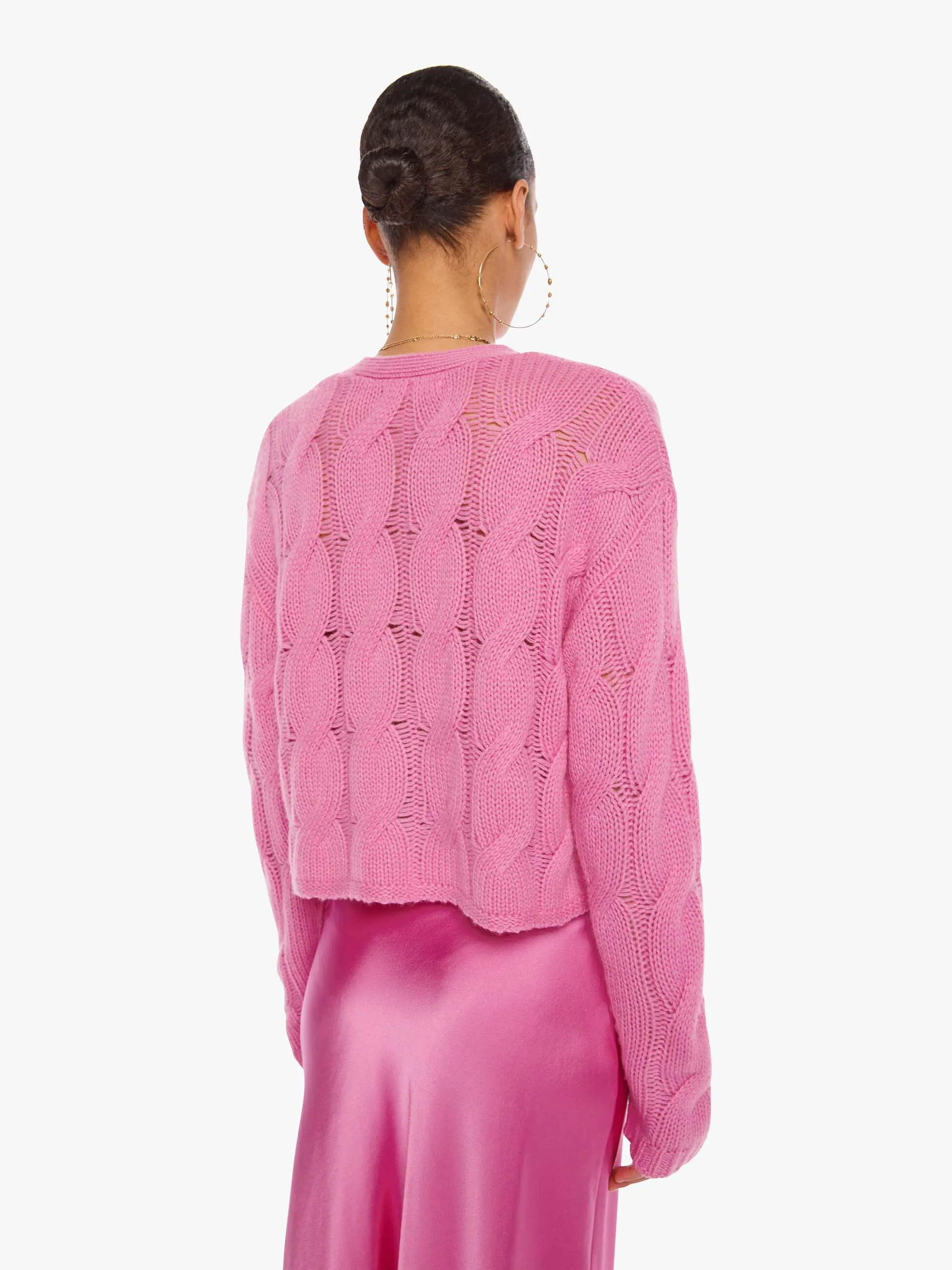 SABLYN Jolie Cable Cardigan - Dahlia sold by MOTHER product image thumbnail 4