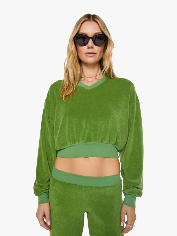 Eterne Cropped V Neck Sweatshirt - Fern made by Eterne
