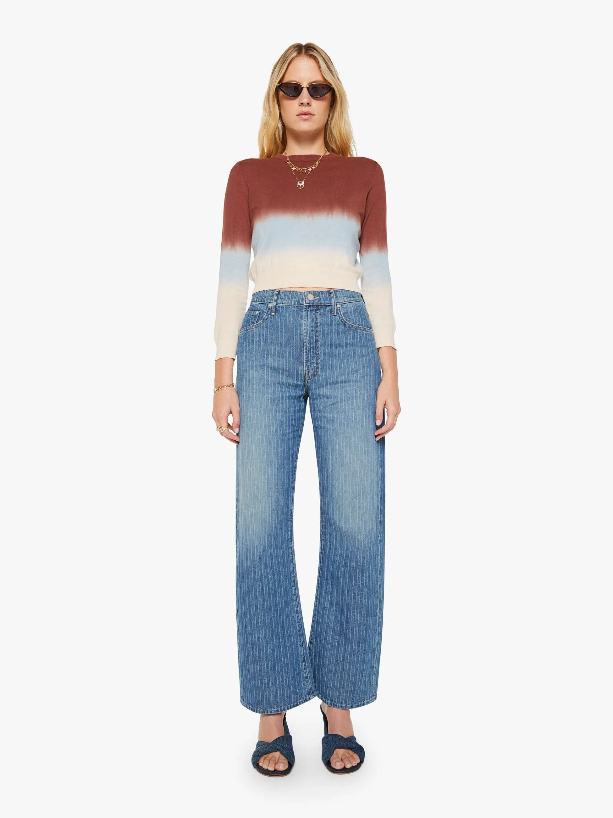 The Crew Neck Jumper - Brown Ivory Blue sold by MOTHER product image thumbnail 5