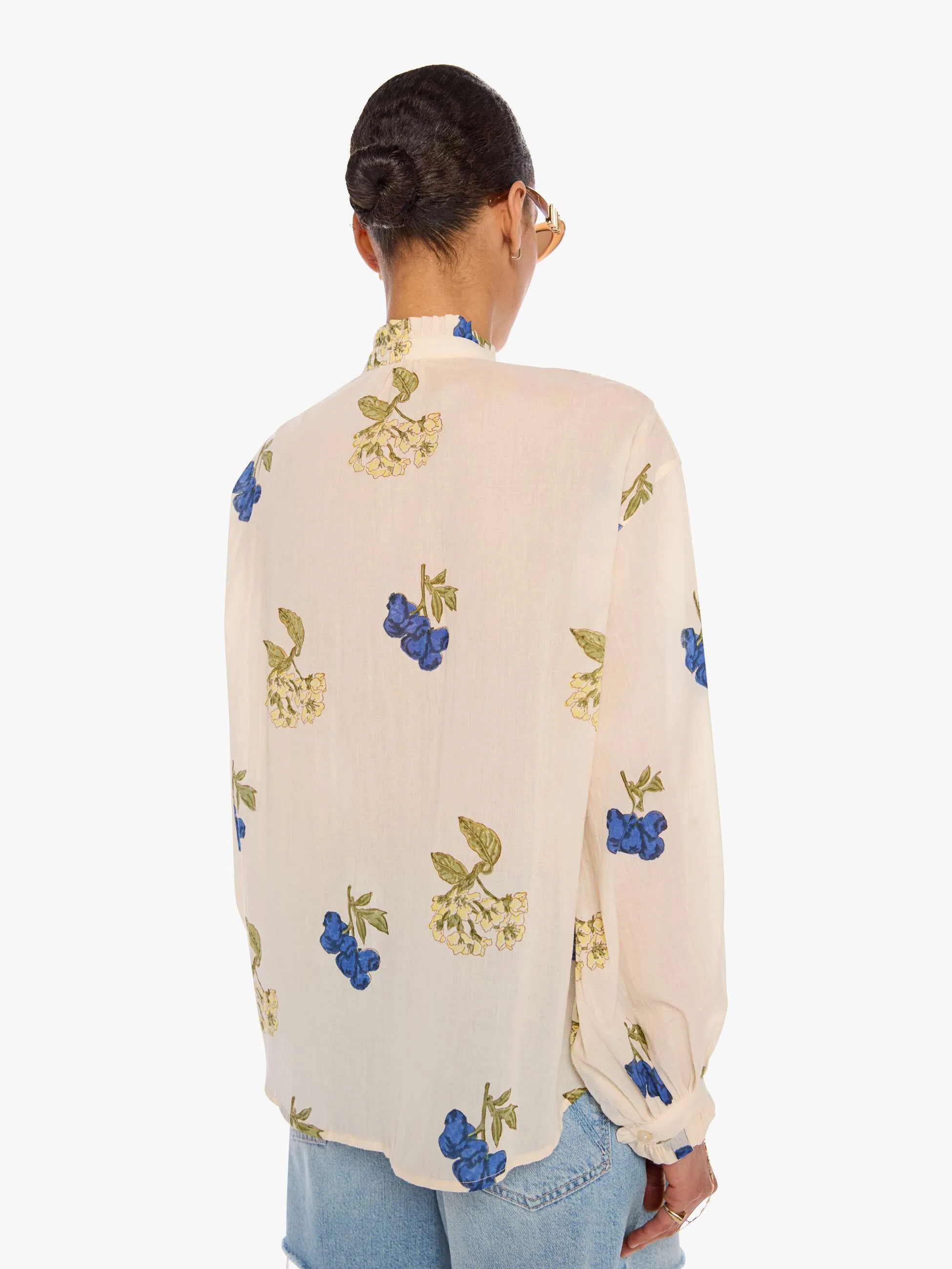 Alix of Bohemia Poet Blouse - Blueberry sold by MOTHER product image thumbnail 4