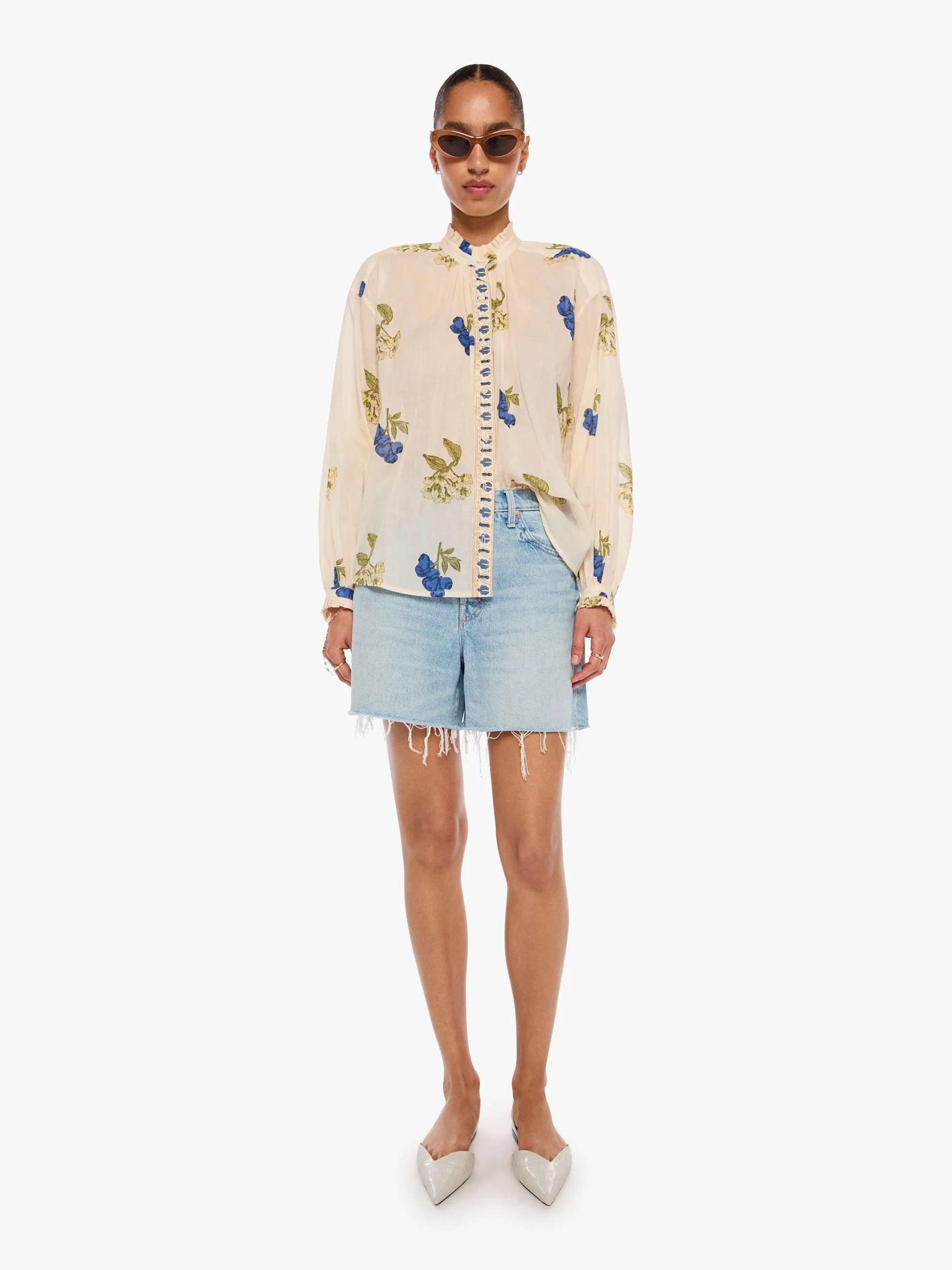 Alix of Bohemia Poet Blouse - Blueberry sold by MOTHER product image thumbnail 5