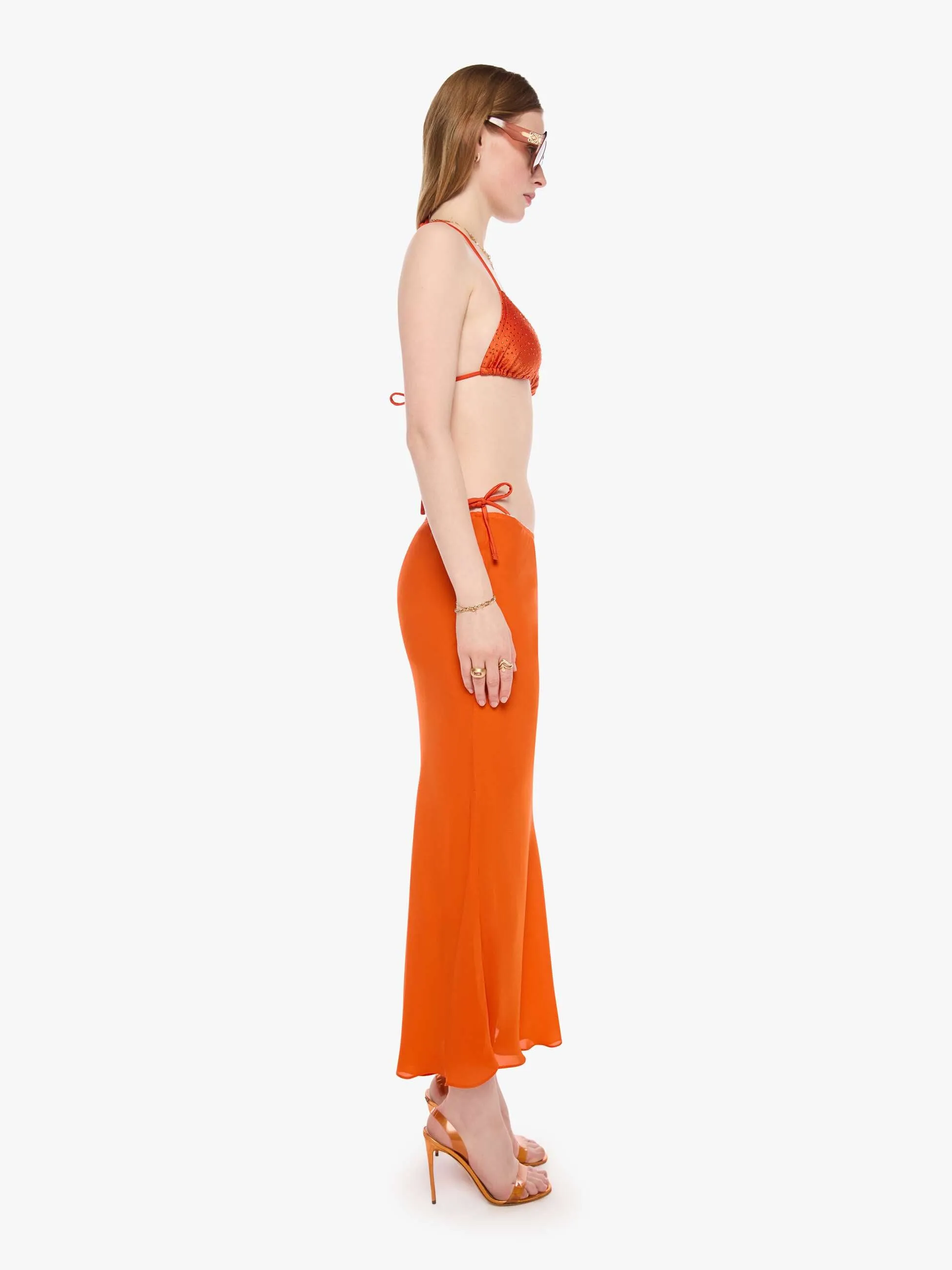 SPRWMN Lara Midi Skirt - Orange sold by MOTHER product image thumbnail 3