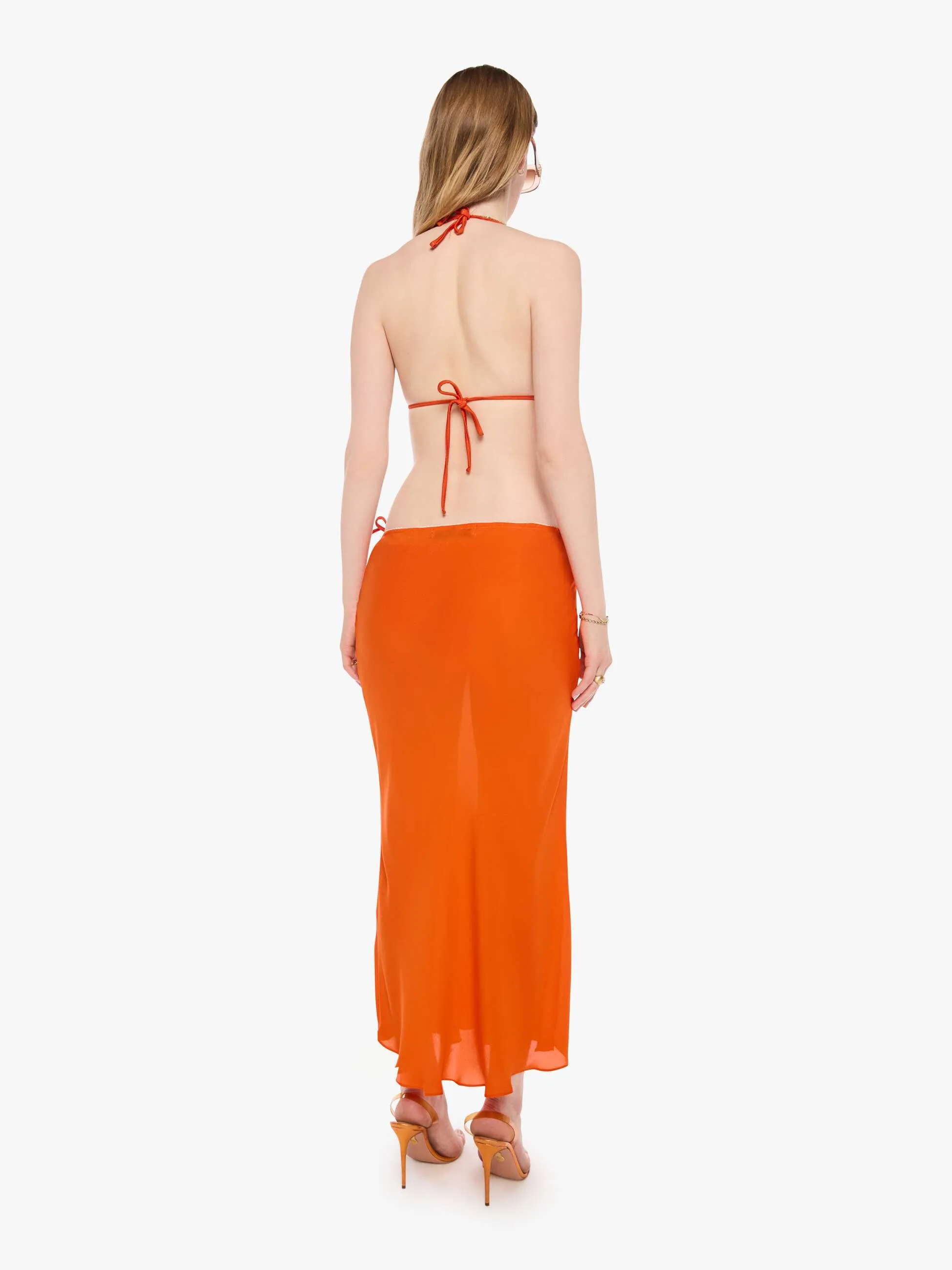 SPRWMN Lara Midi Skirt - Orange sold by MOTHER product image thumbnail 4