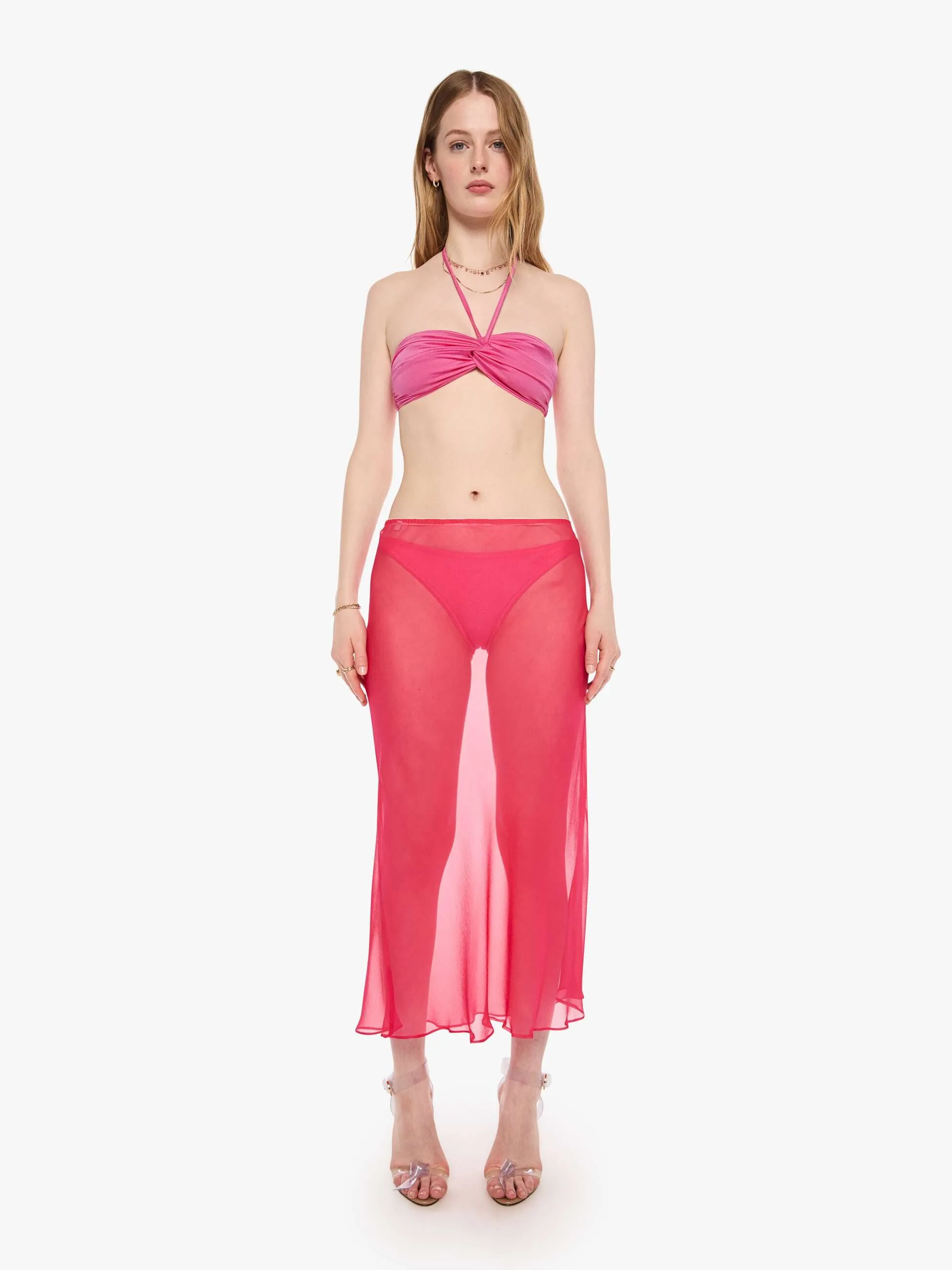 SPRWMN Lara Midi Skirt - Hot Pink sold by MOTHER
