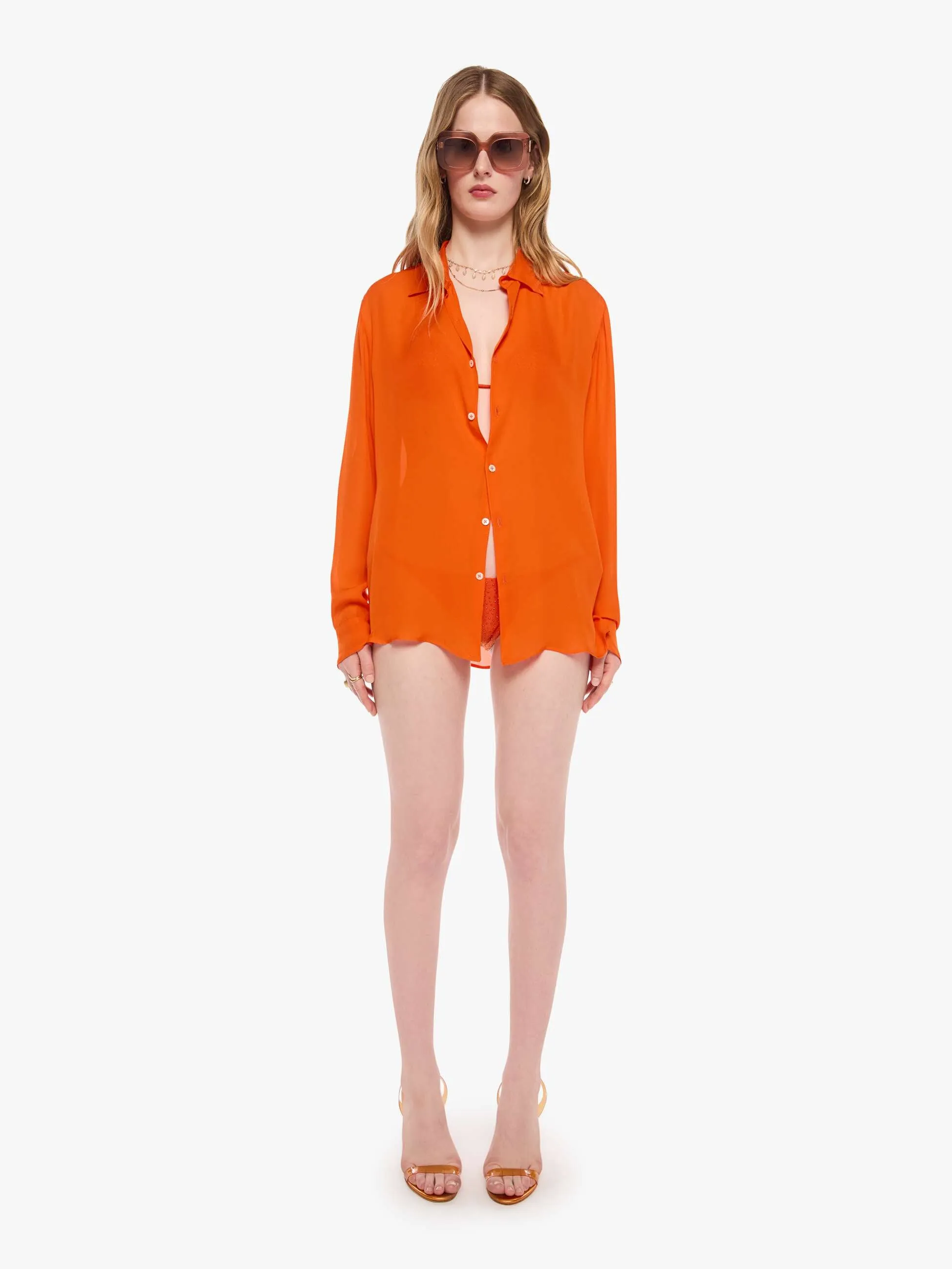 SPRWMN Mara Button Up - Orange sold by MOTHER product image thumbnail 5