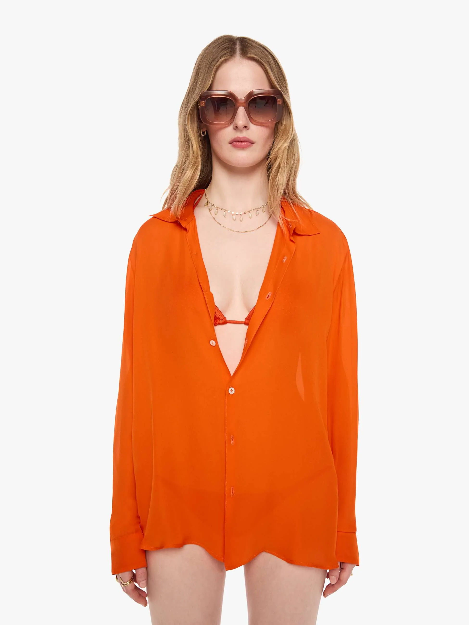 SPRWMN Mara Button Up - Orange sold by MOTHER product image thumbnail 2