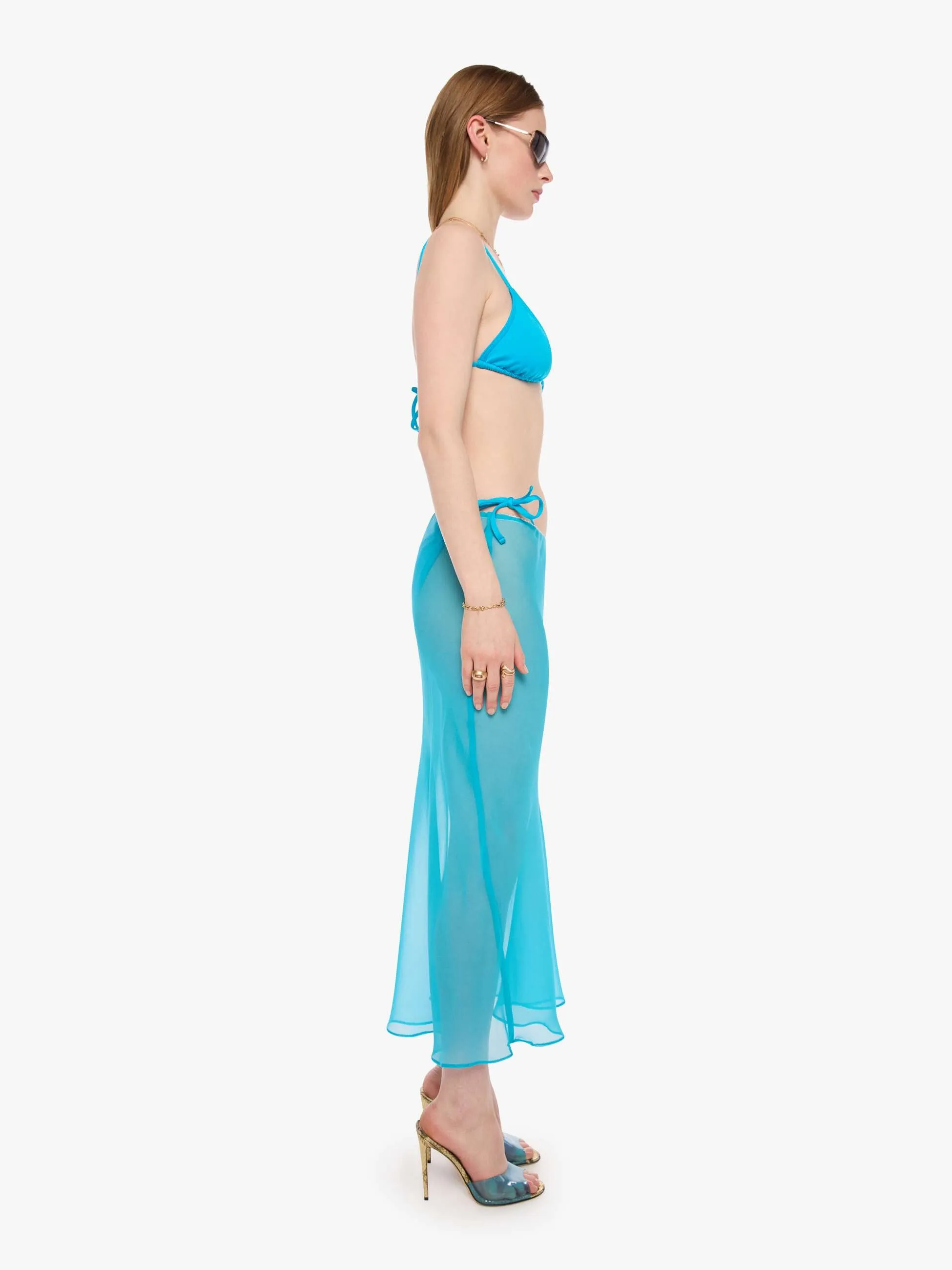 SPRWMN Lara Midi Skirt - Turquoise sold by MOTHER product image thumbnail 3