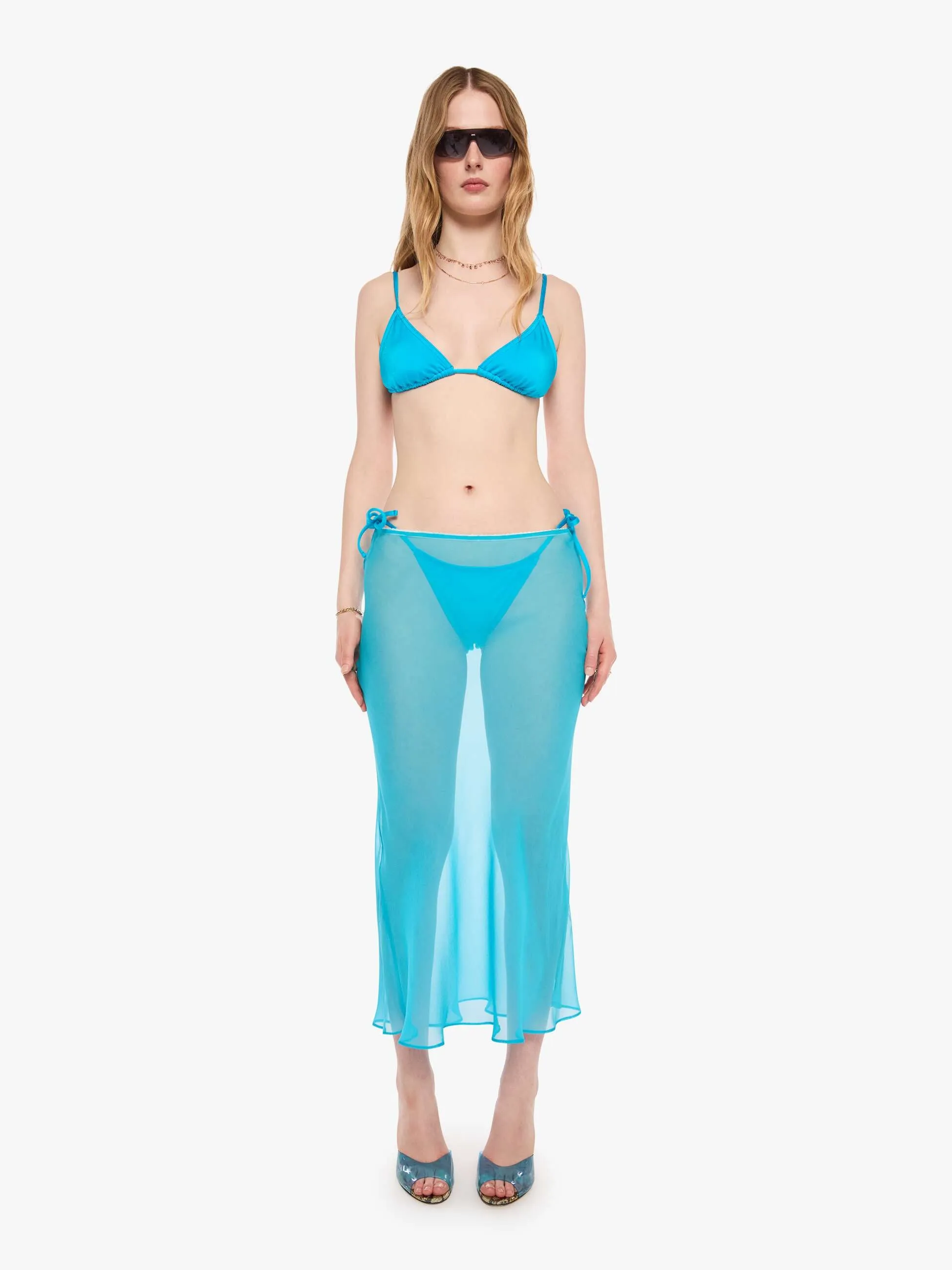 SPRWMN Lara Midi Skirt - Turquoise sold by MOTHER product image thumbnail 2