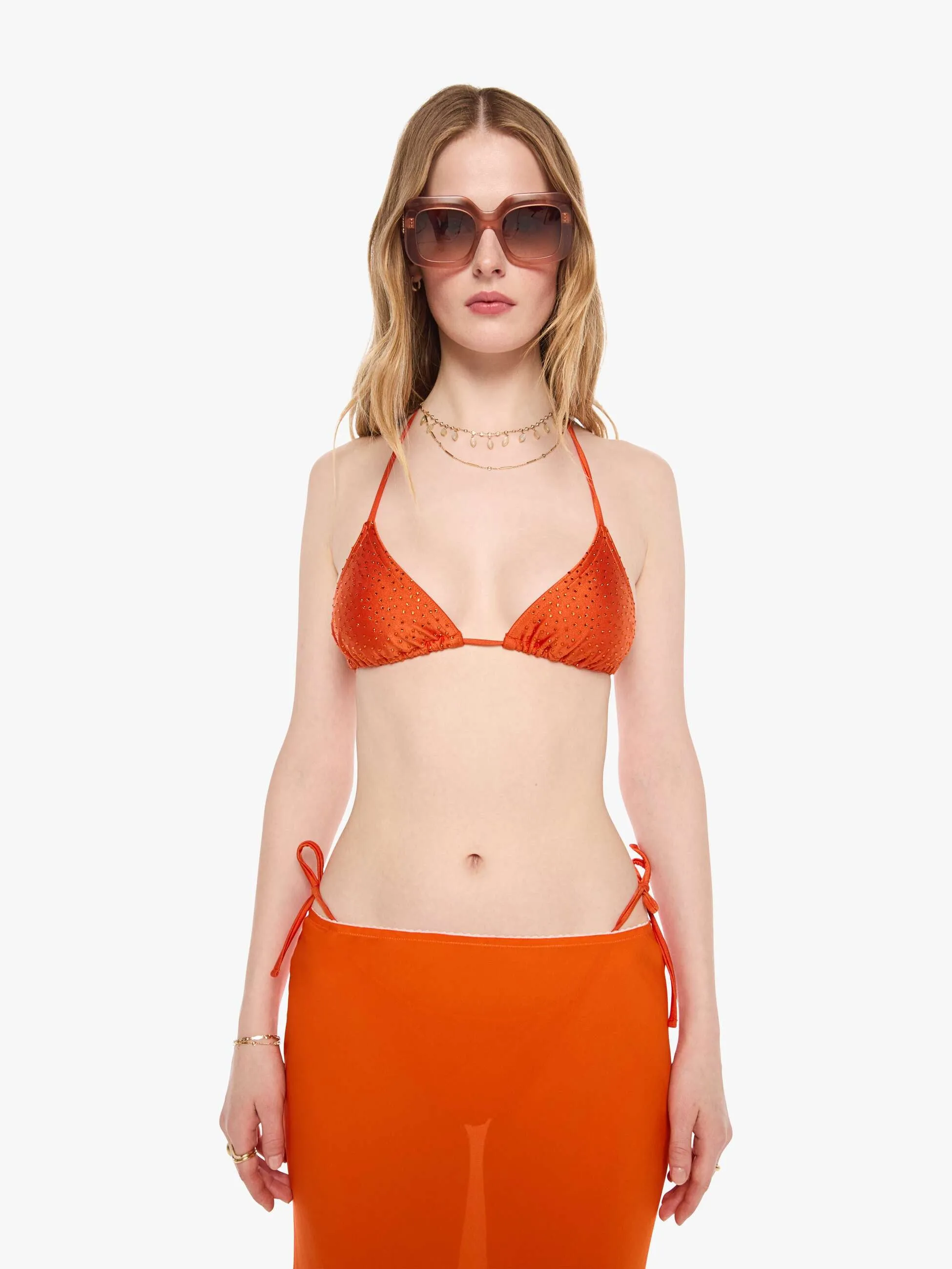 SPRWMN Bikini Top W/ Rhinestones - Orange sold by MOTHER product image thumbnail 2