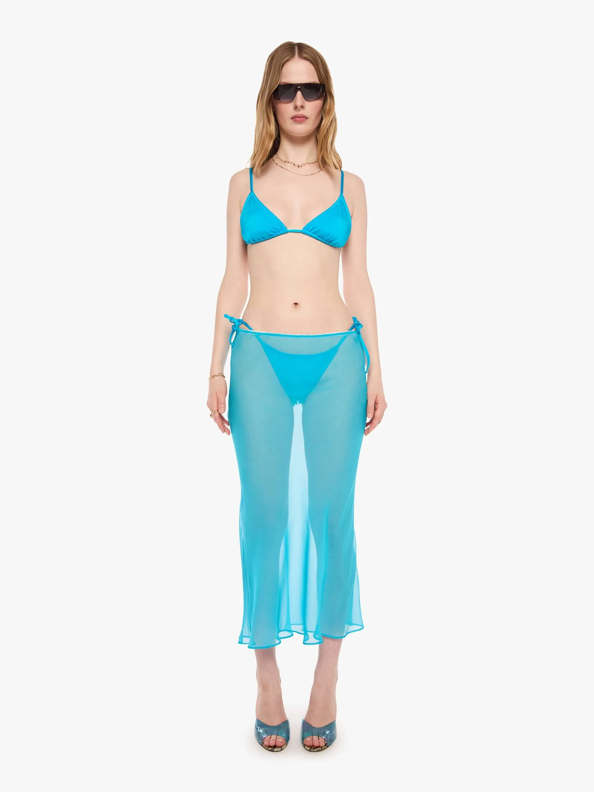 SPRWMN Triangle Bikini Top - Turquoise sold by MOTHER product image thumbnail 5
