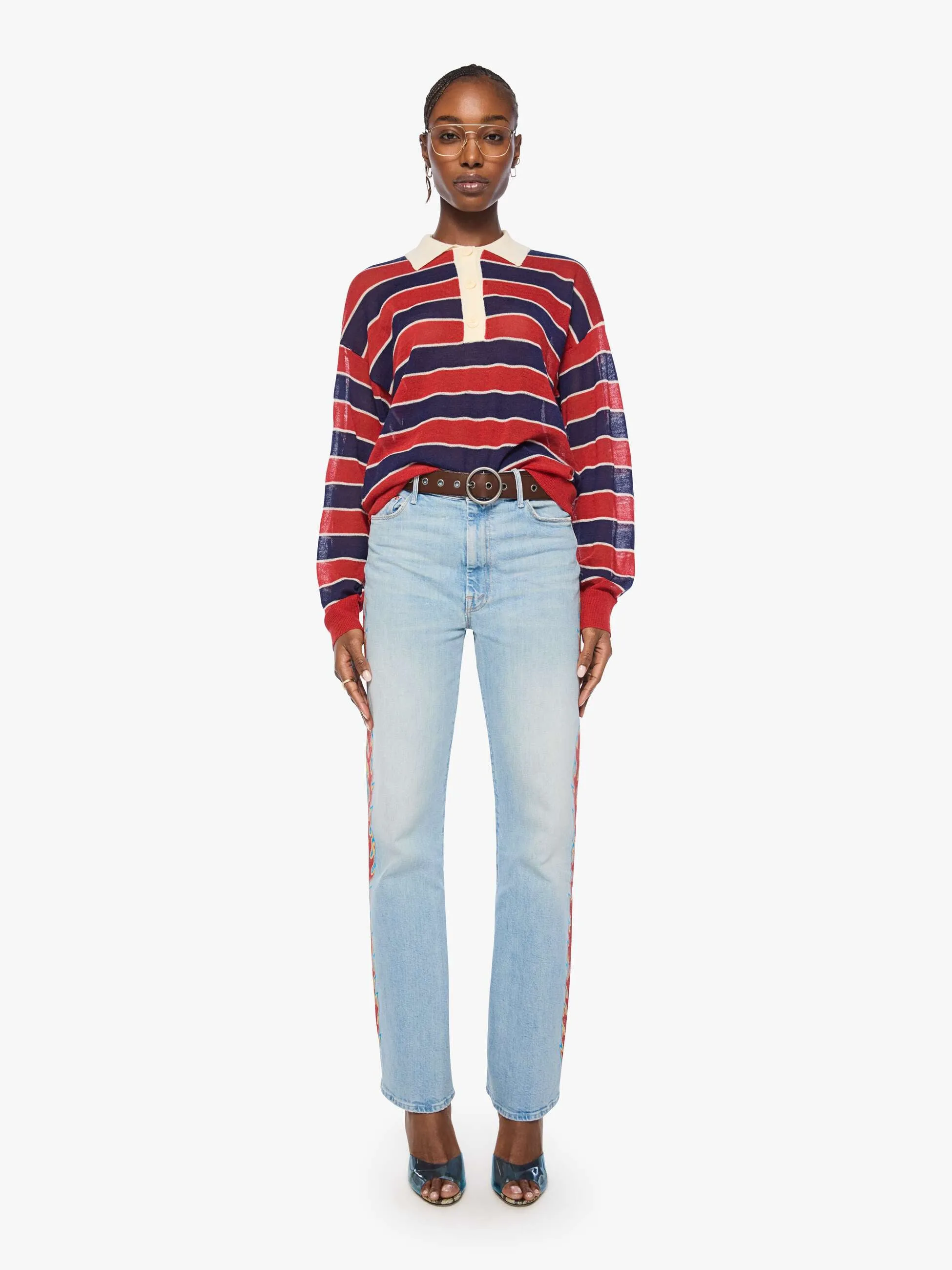 The Biggie Raquette - Red And Navy Stripe sold by MOTHER product image thumbnail 5