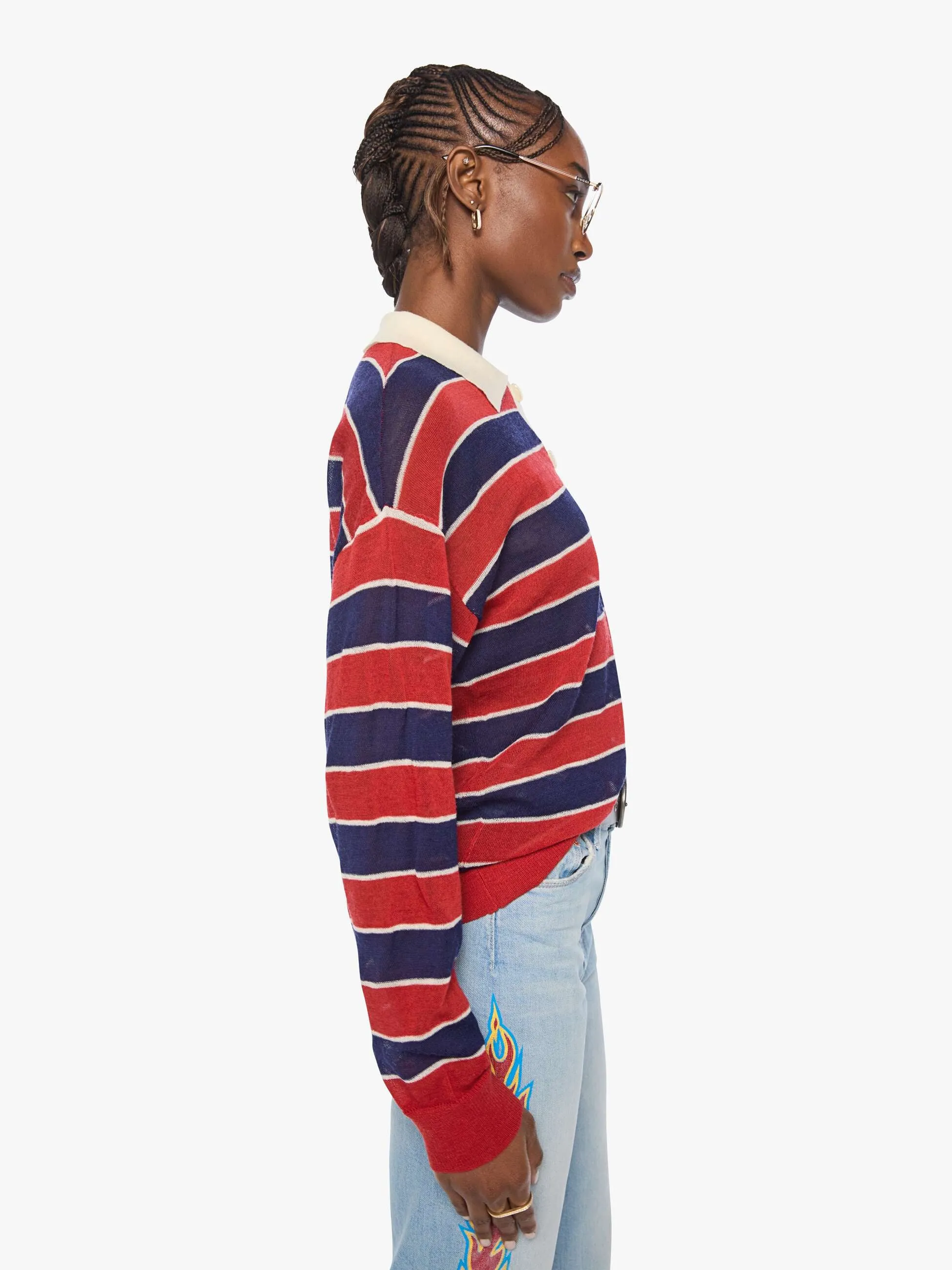 The Biggie Raquette - Red And Navy Stripe sold by MOTHER product image thumbnail 3