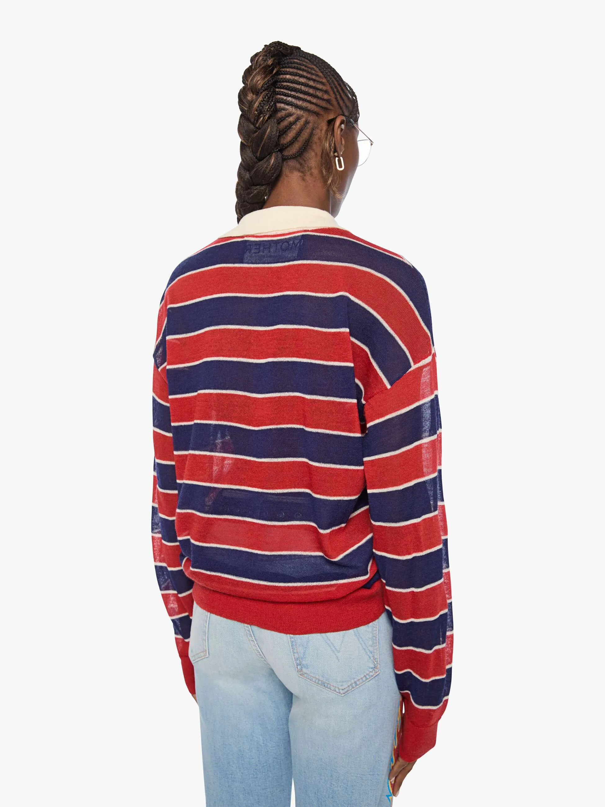 The Biggie Raquette - Red And Navy Stripe sold by MOTHER product image thumbnail 4