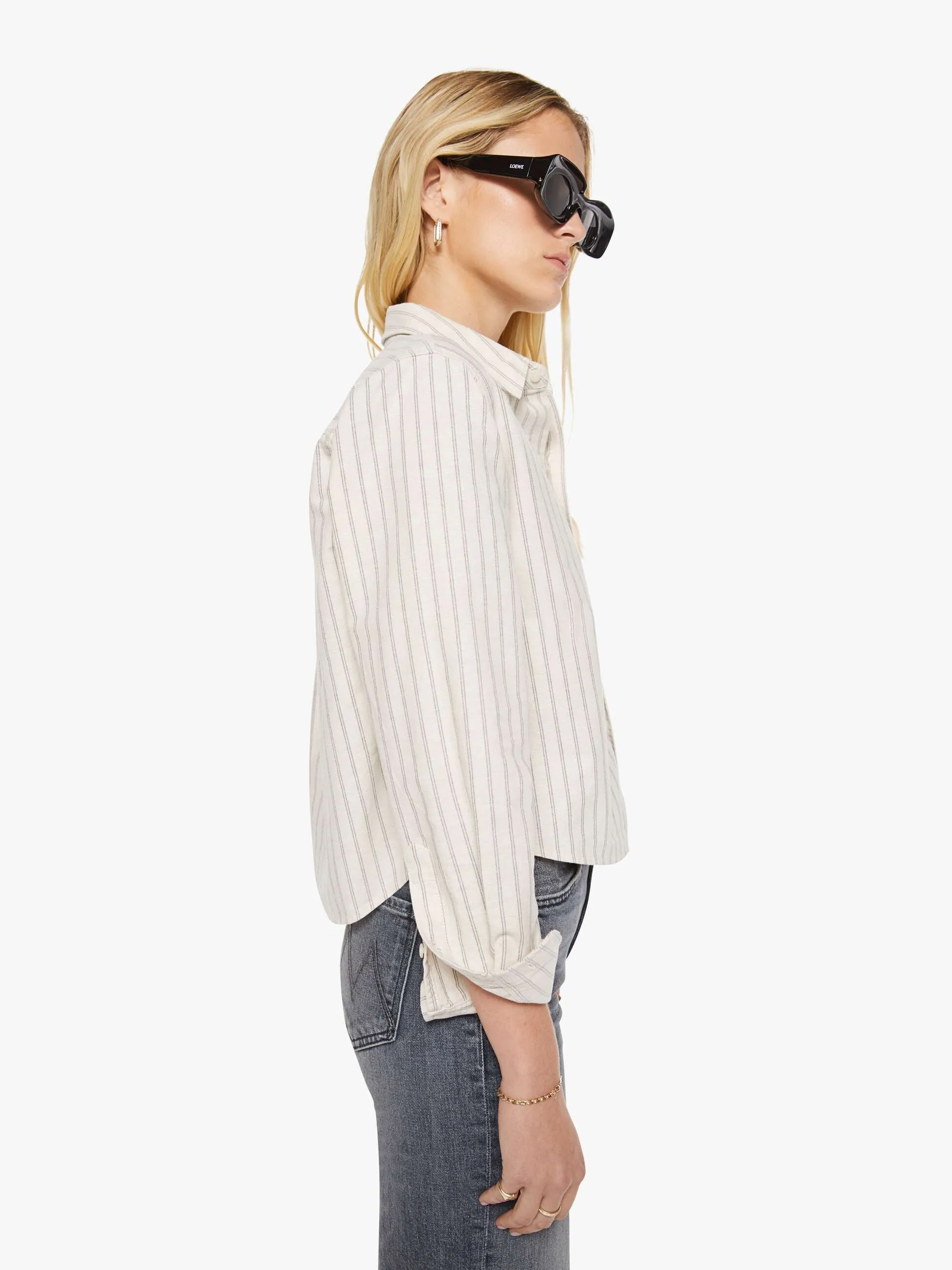 The Cropped Bestie - Cream And Black Stripe sold by MOTHER product image thumbnail 3