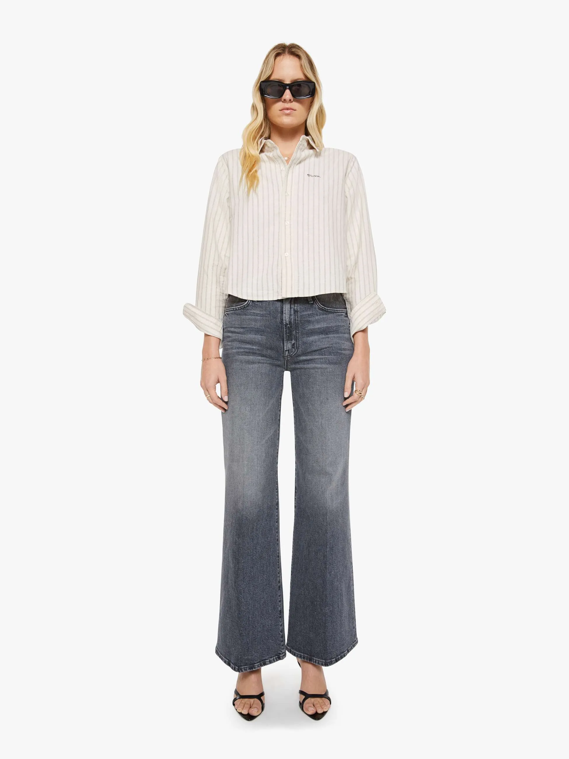 The Cropped Bestie - Cream And Black Stripe sold by MOTHER product image thumbnail 2