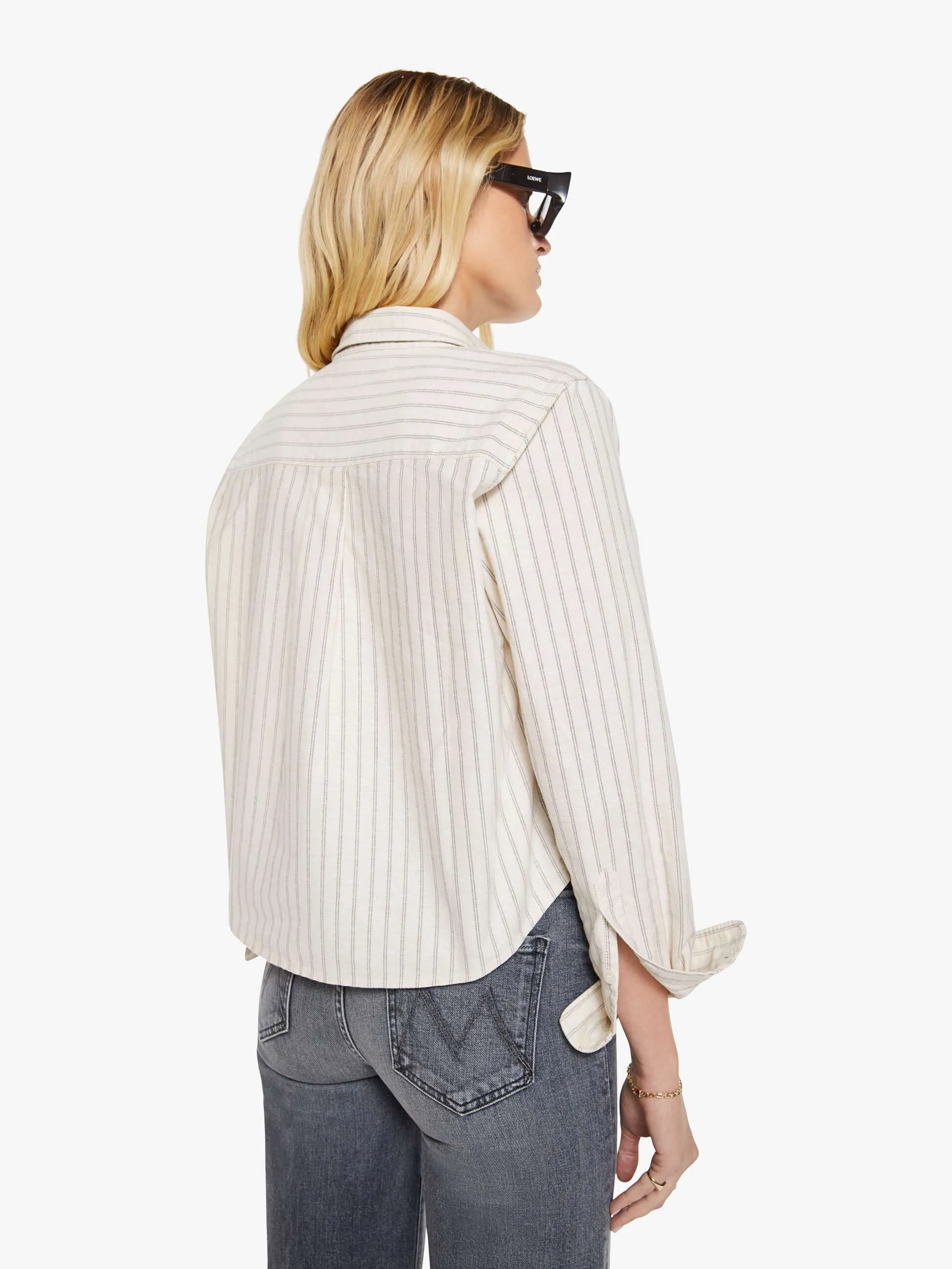 The Cropped Bestie - Cream And Black Stripe sold by MOTHER product image thumbnail 5