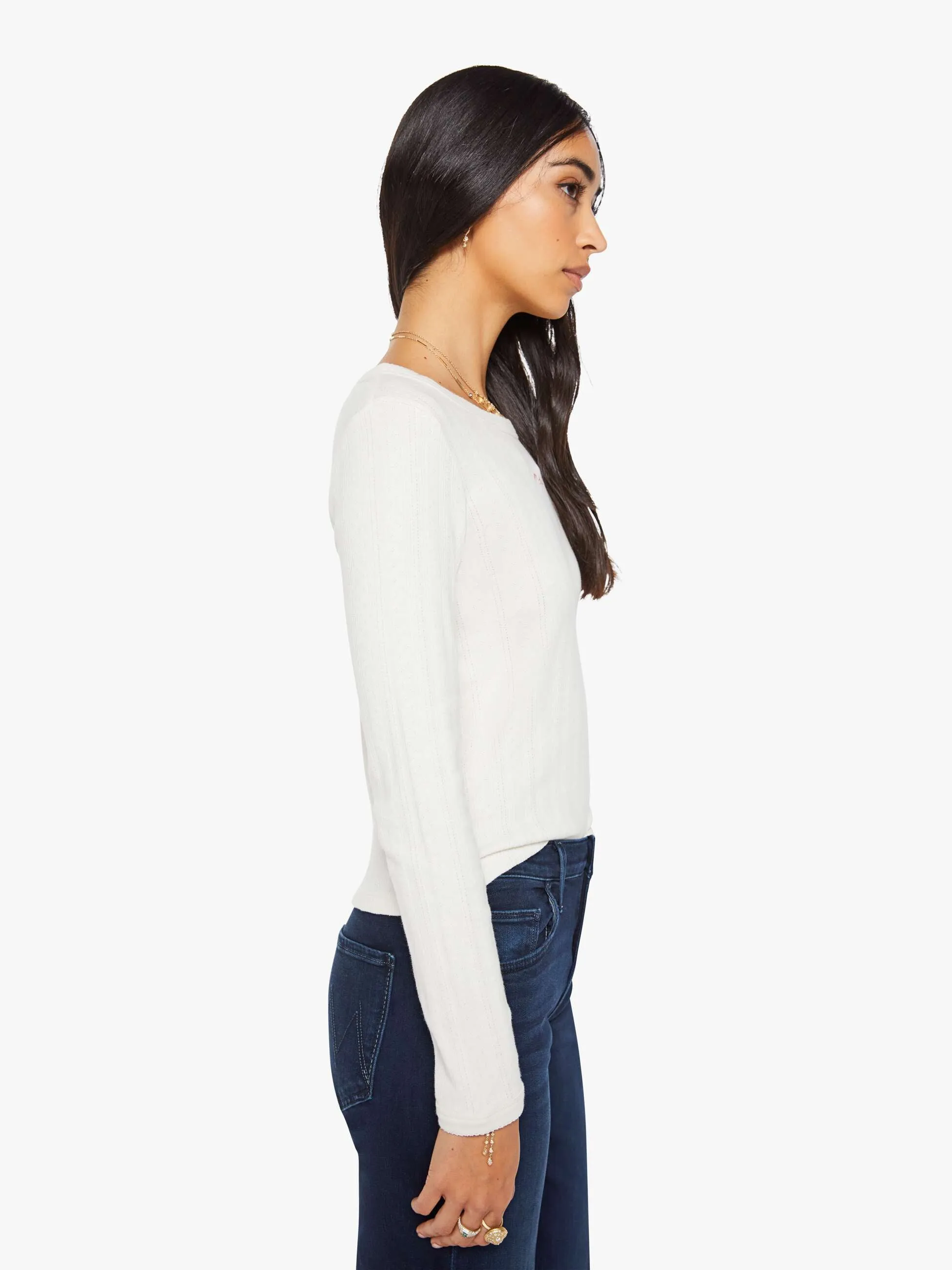 The L/S Itty Bitty Ringer - Whisper White sold by MOTHER product image thumbnail 2