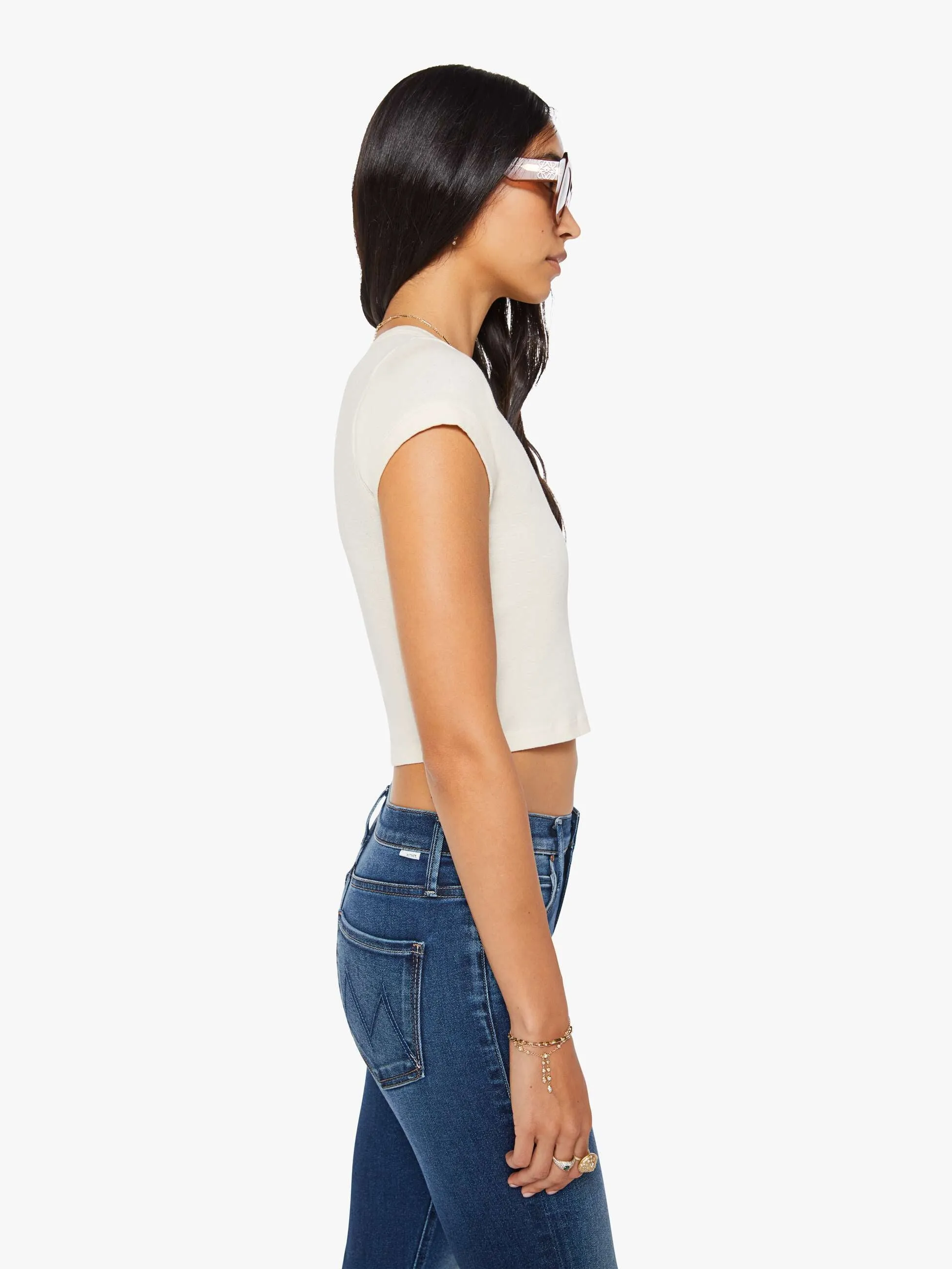The Itty Bitty Ringer Crop- Antique White sold by MOTHER product image thumbnail 3