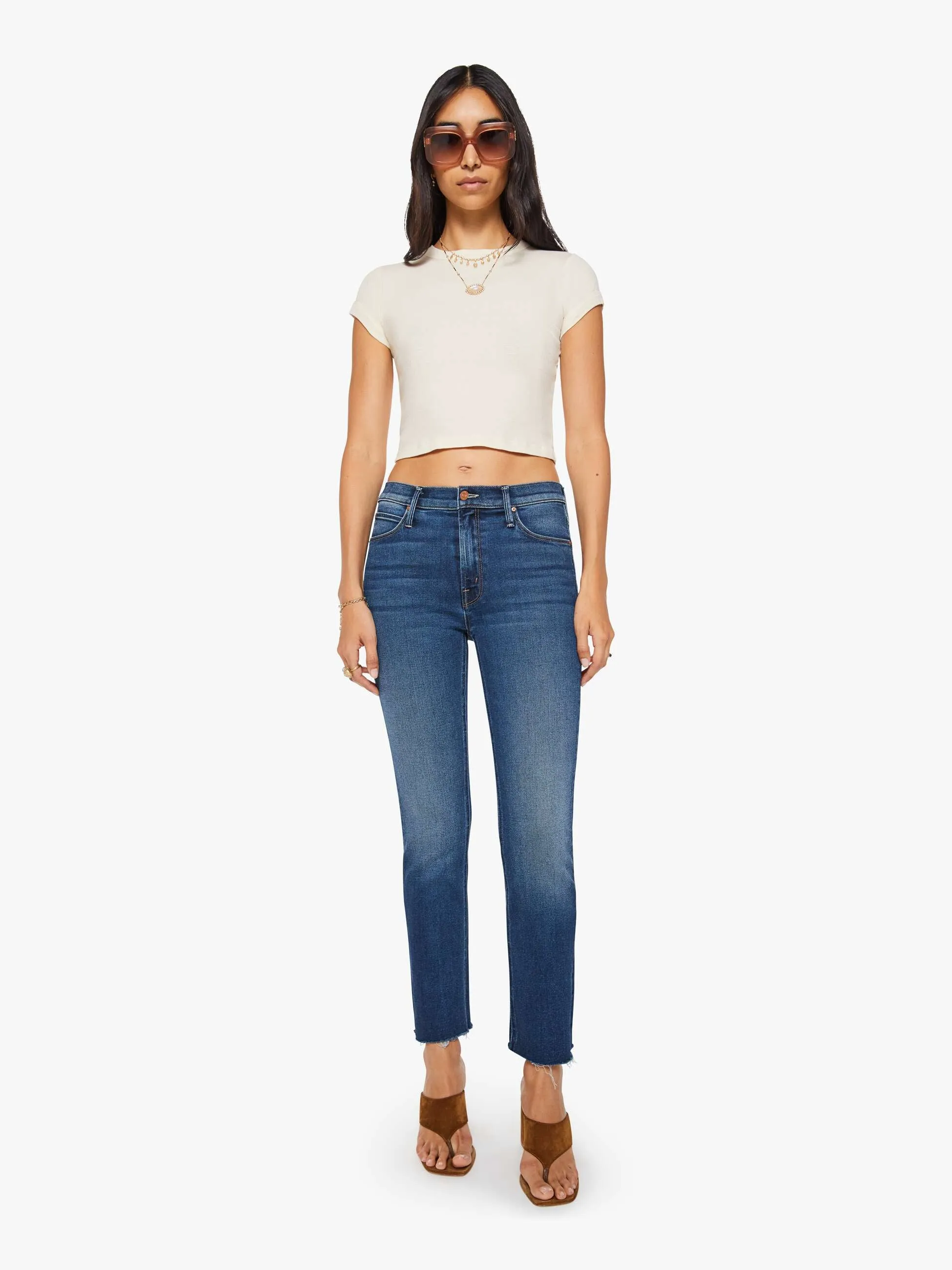 The Itty Bitty Ringer Crop- Antique White sold by MOTHER product image thumbnail 5