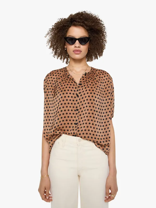 Natalie Martin Violet Top - Grande Polka Dot Black & Tan made by Natalie Martin