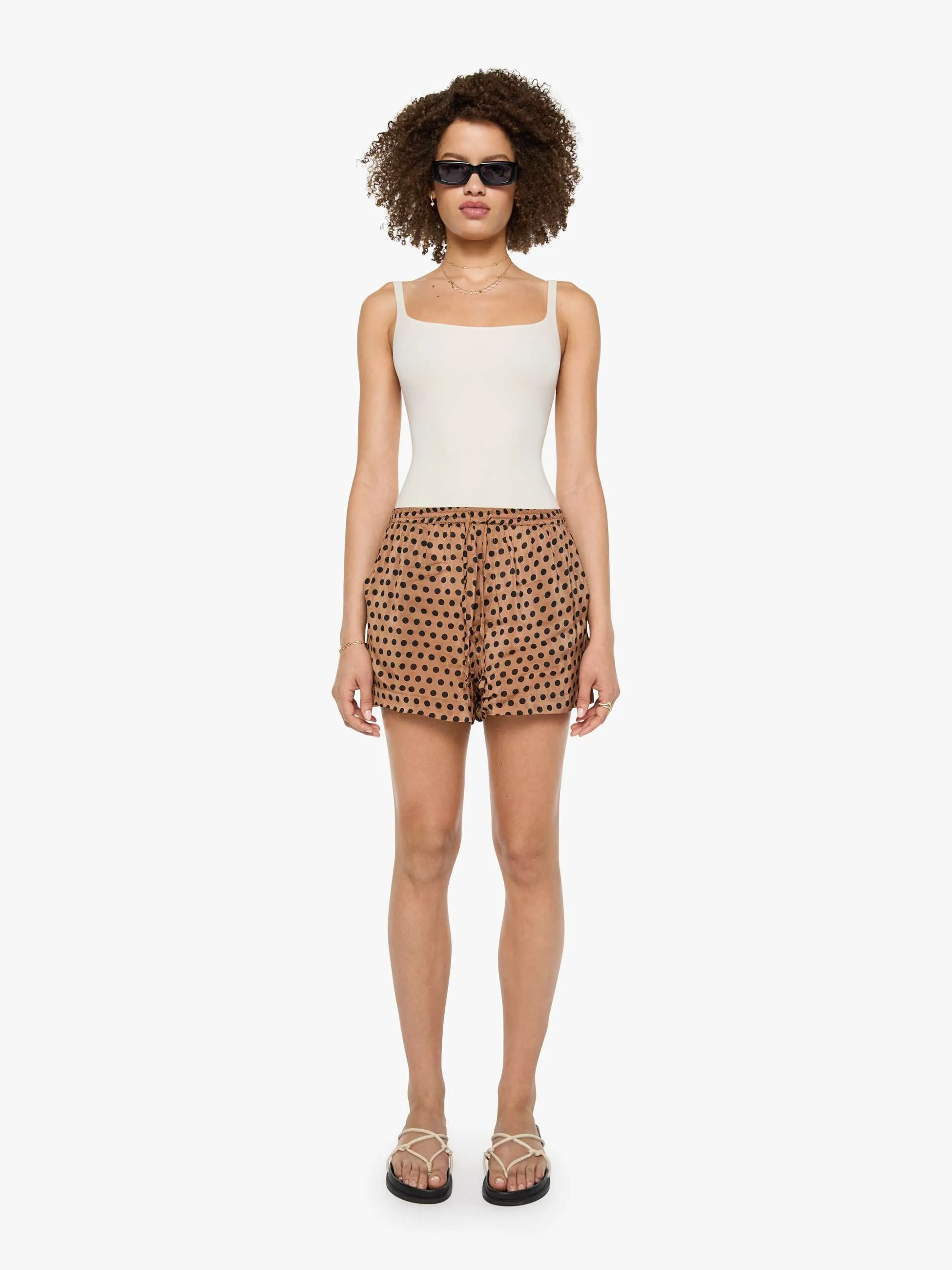 Natalie Martin Jasper Short - Grande Polka Dot Black & Tan sold by MOTHER