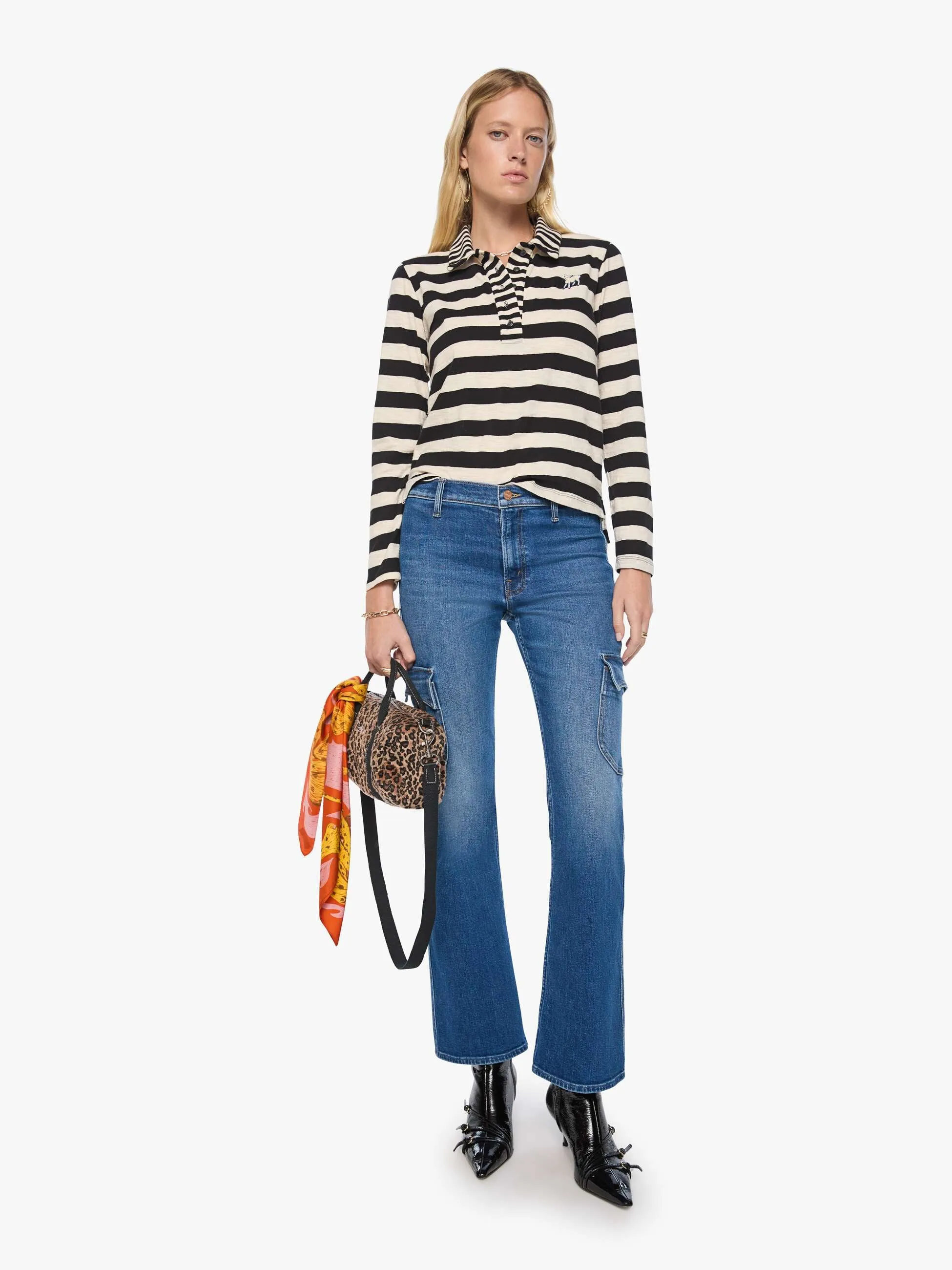 The L/S Close Cut Huddle - Black And Cream Stripe sold by MOTHER product image thumbnail 5
