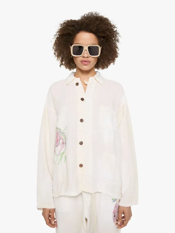 Dr. Collectors Saigon Shirt - White Koi Fish made by Dr. Collectors
