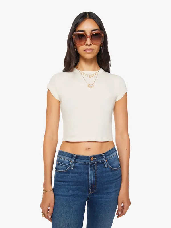 The Itty Bitty Ringer Crop - Antique White made by MOTHER
