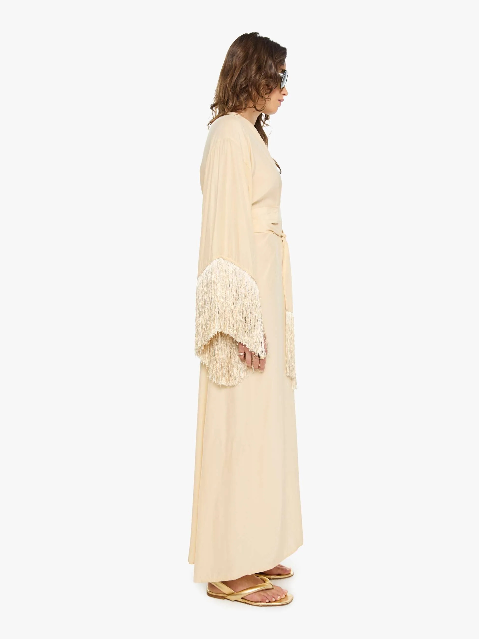 Natalie Martin Sarah Dress - Cream Fringe sold by MOTHER product image thumbnail 3