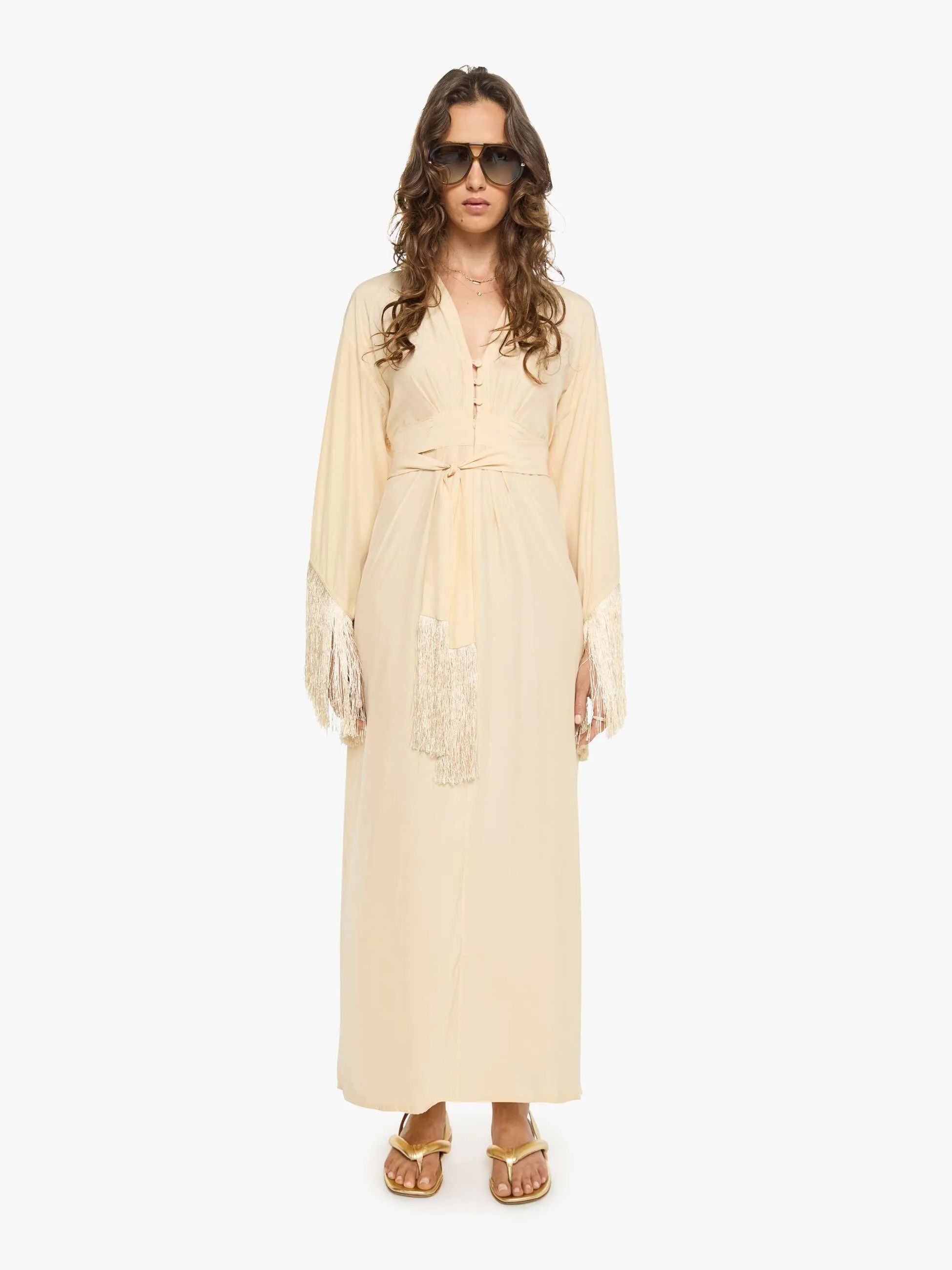 Natalie Martin Sarah Dress - Cream Fringe sold by MOTHER product image thumbnail 2
