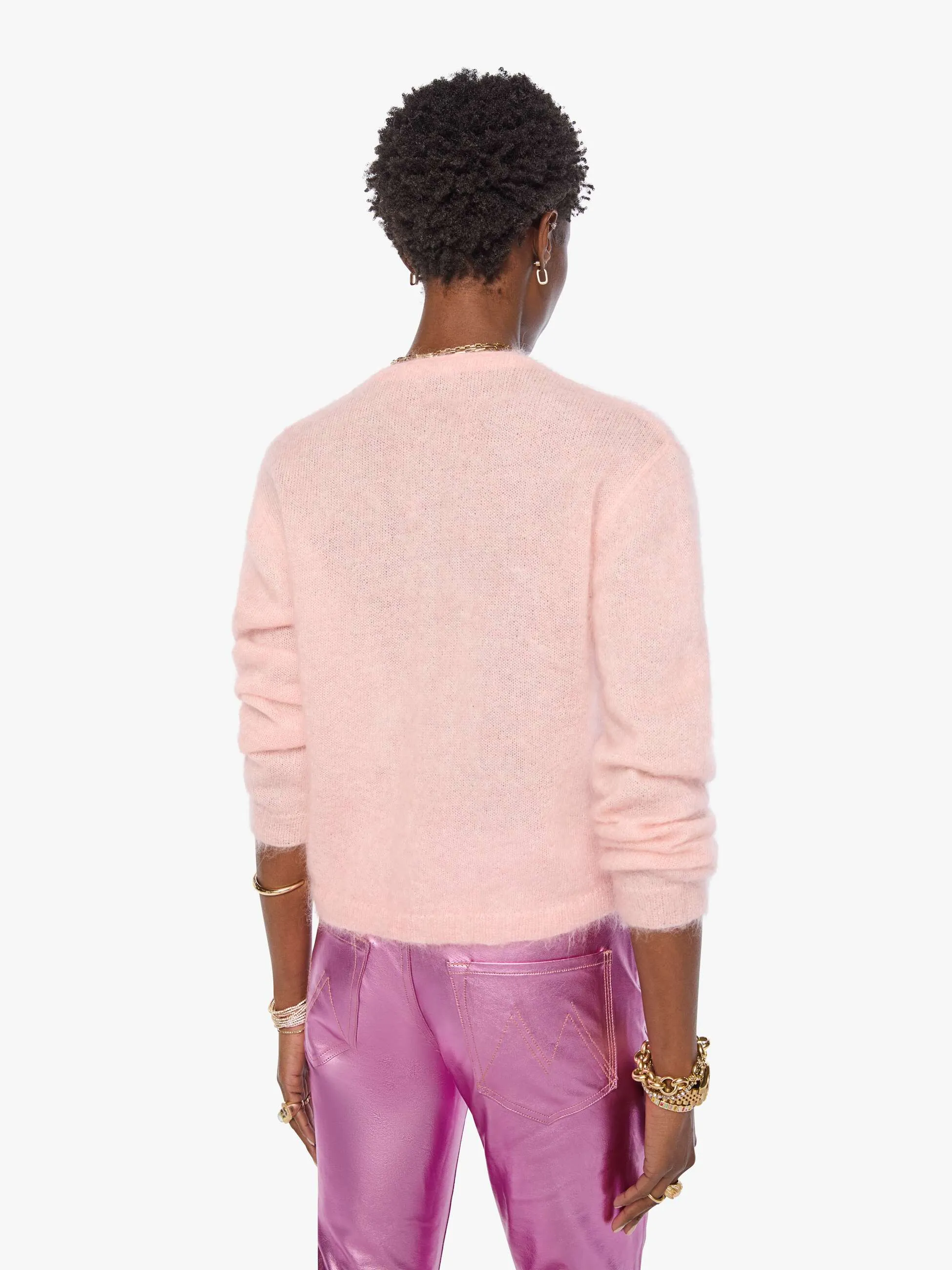 The Cropped Cardigan - Cotton Candy Powder sold by MOTHER product image thumbnail 4