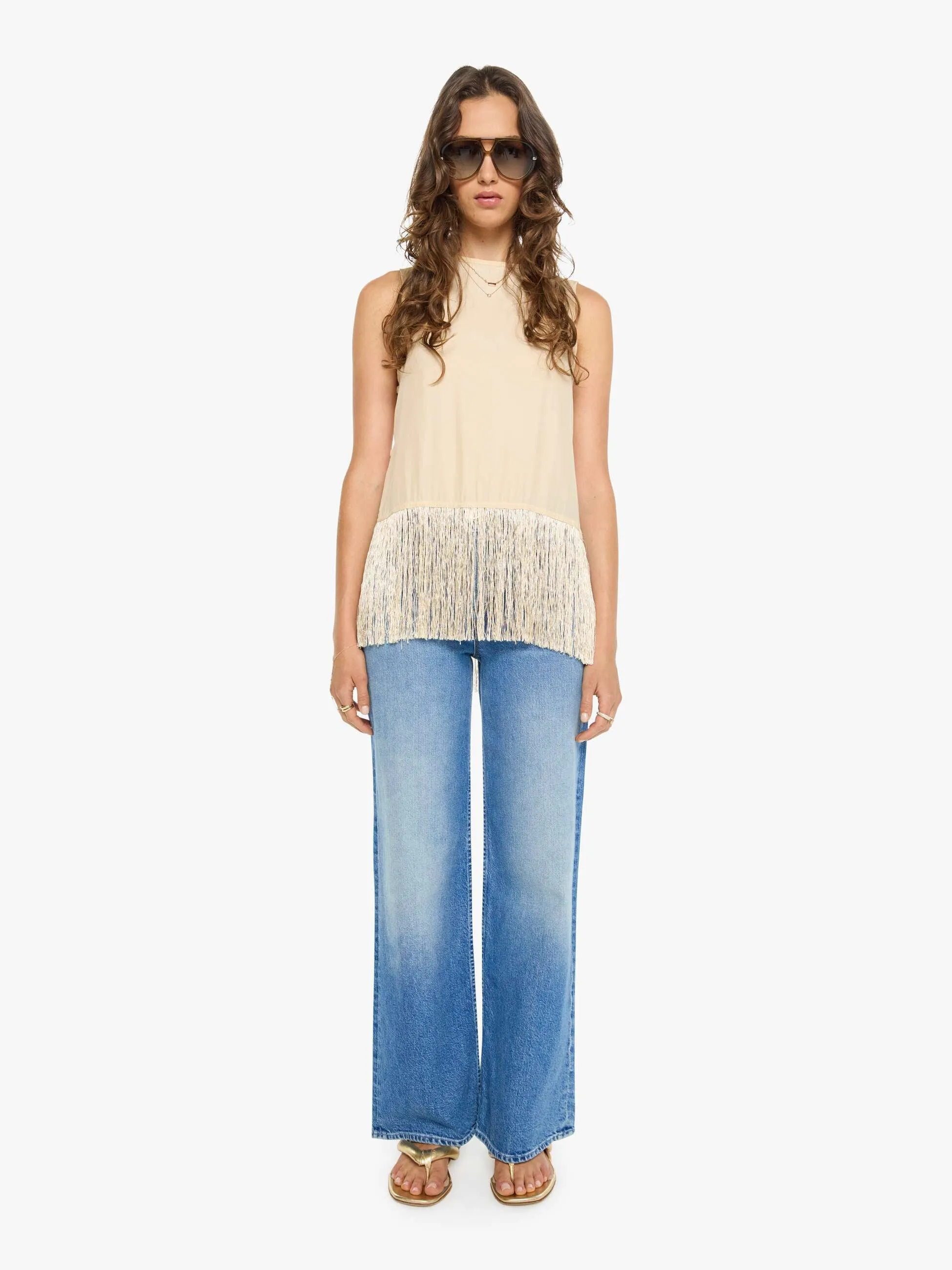 Natalie Martin Jessie Top - Cream Fringe sold by MOTHER product image thumbnail 5