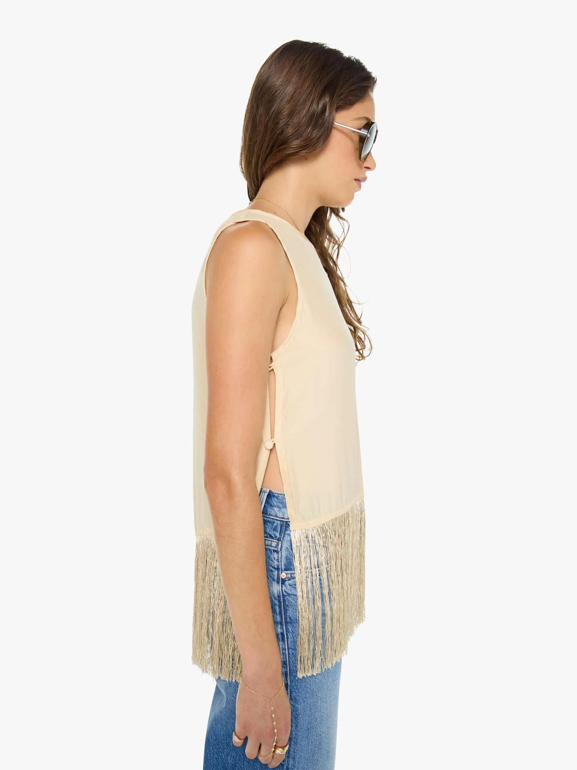 Natalie Martin Jessie Top - Cream Fringe sold by MOTHER product image thumbnail 3