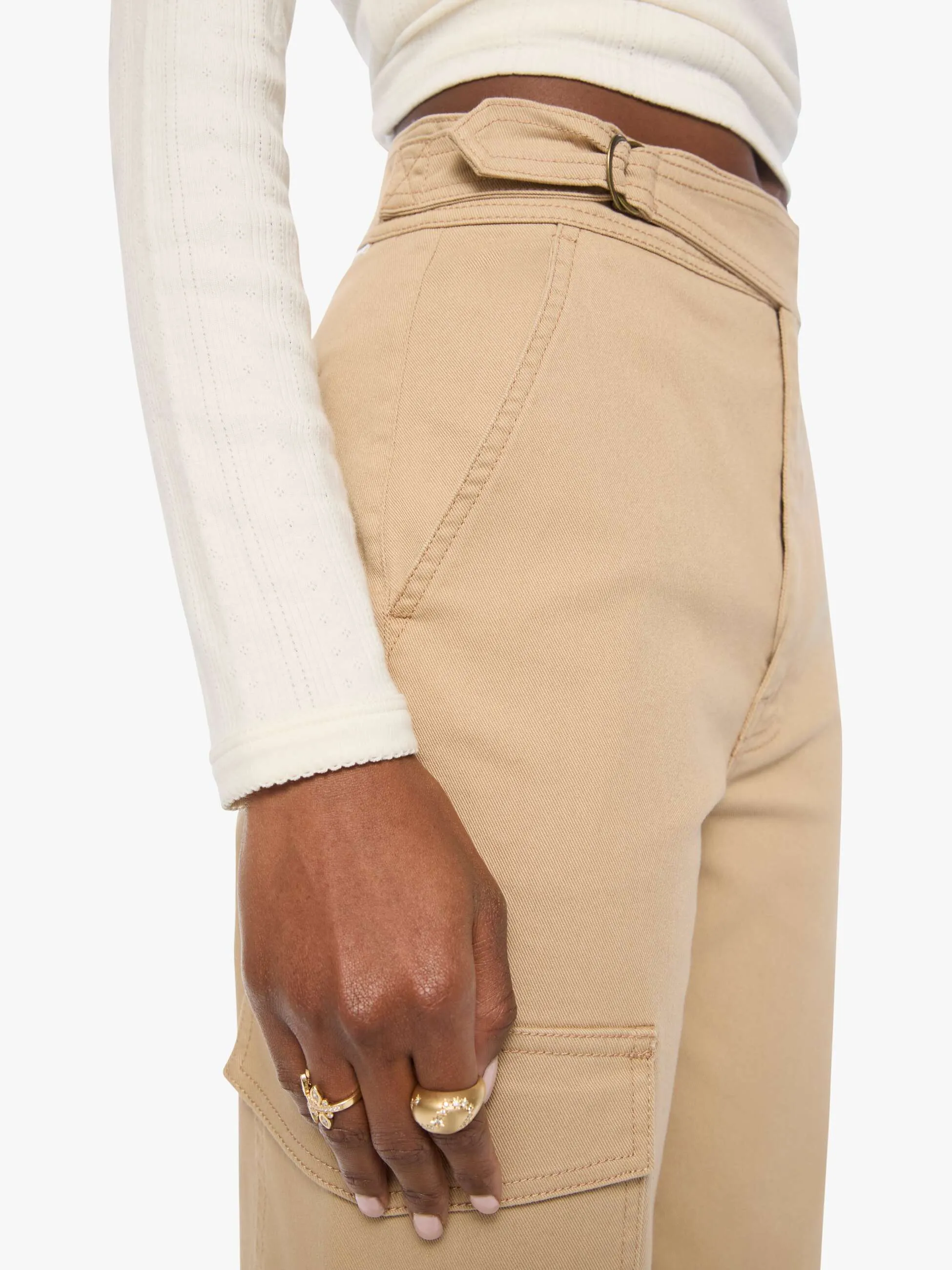 The Prep Tune Up Cargo Sneak Cuff - Khaki sold by MOTHER product image thumbnail 5