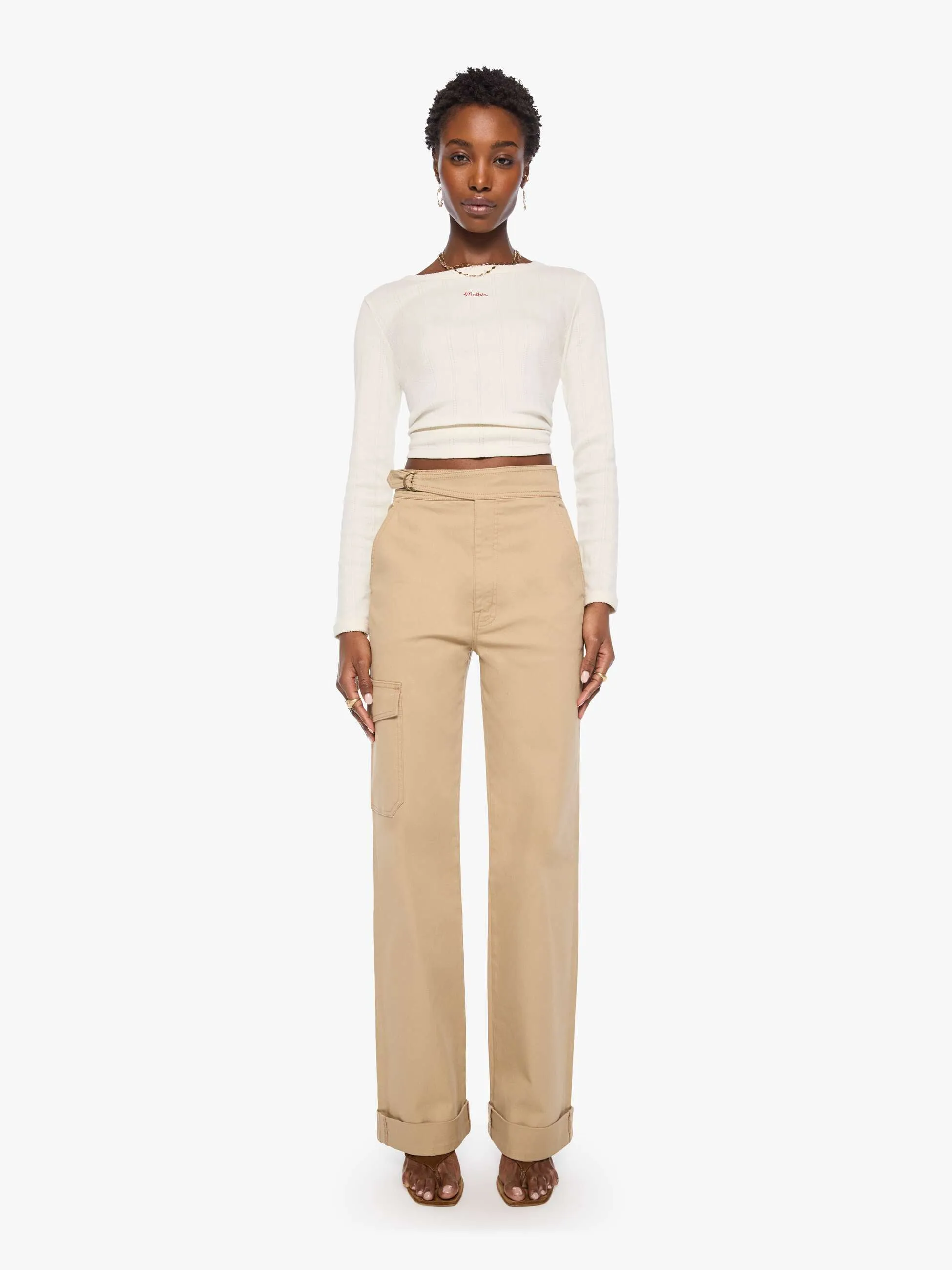 The Prep Tune Up Cargo Sneak Cuff - Khaki sold by MOTHER