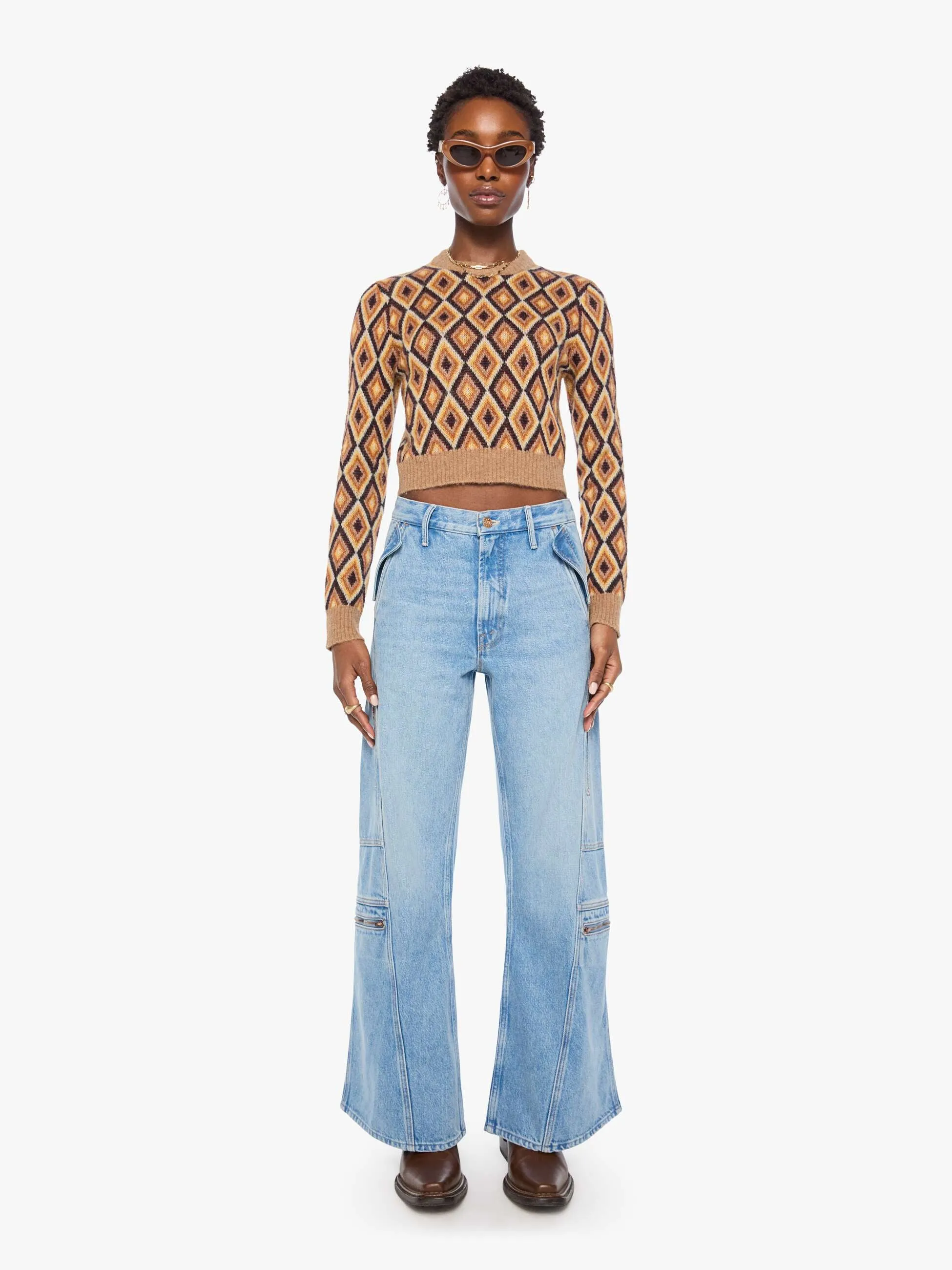 The Crop Jumper - Beeswax And Caramel Cafe sold by MOTHER product image thumbnail 5