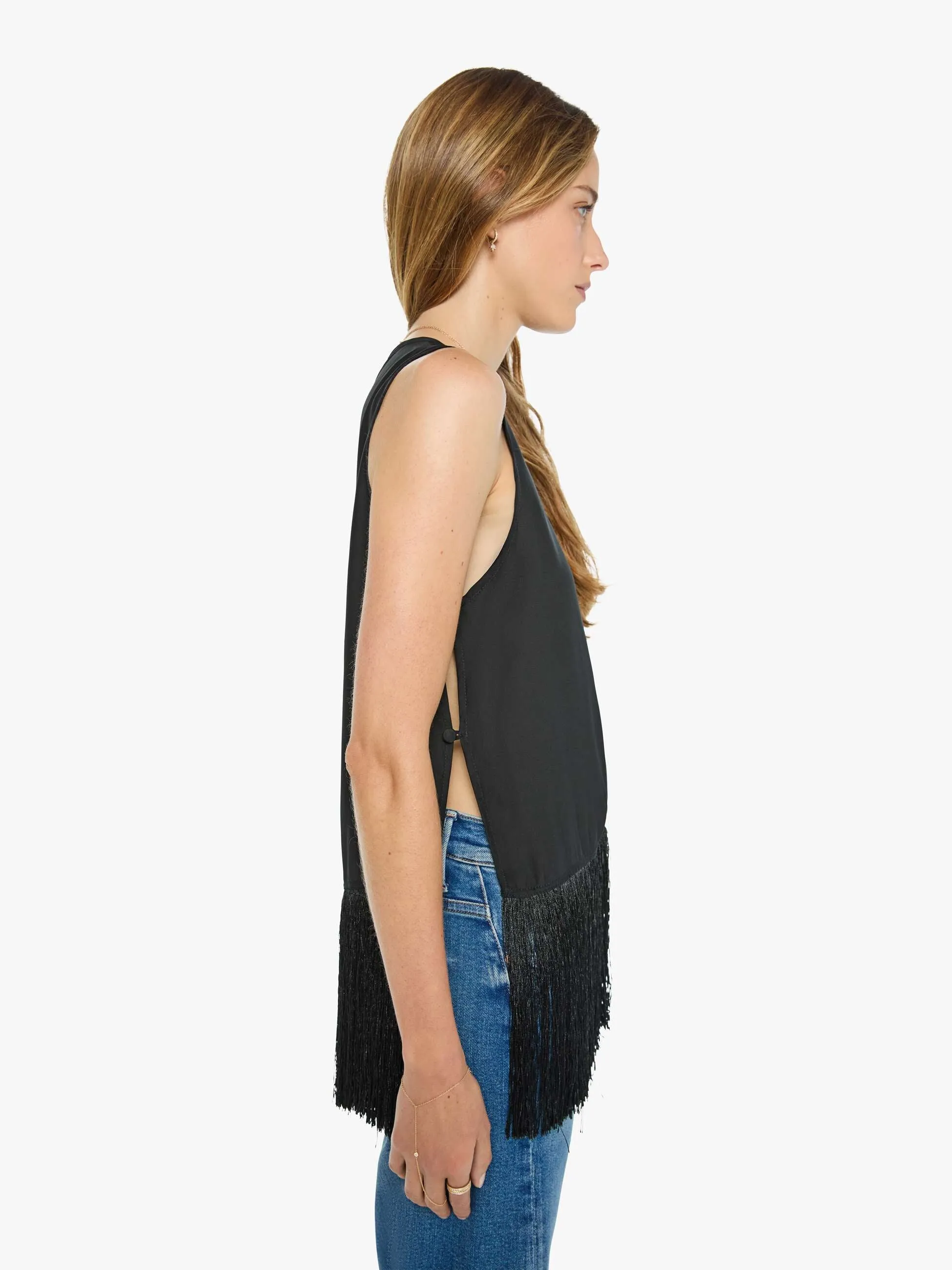 Natalie Martin Jessie Top - Black Fringe sold by MOTHER product image thumbnail 3
